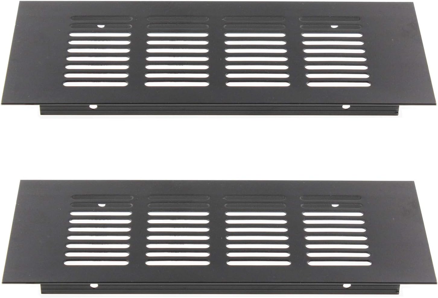 Aluminum Alloy Rectangular Air Vent Cover,ULIFESTAR Louvered Ventilation Grille for Wardrobe Shoe Cabinet Closet Black,2 Pack (80x300mm/3.15×12”)