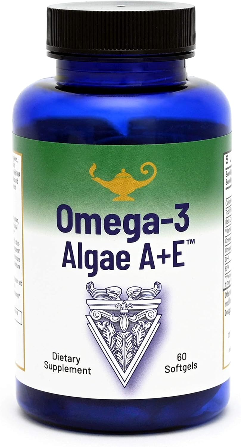 Omega-3 Algae A+E Plant Based DHA & EPA Fatty Acids – Alternative to Fish Oil – Plus Vitamin A and E – Supports Heart, Brain, Joint Health – from Dr. Carolyn Dean