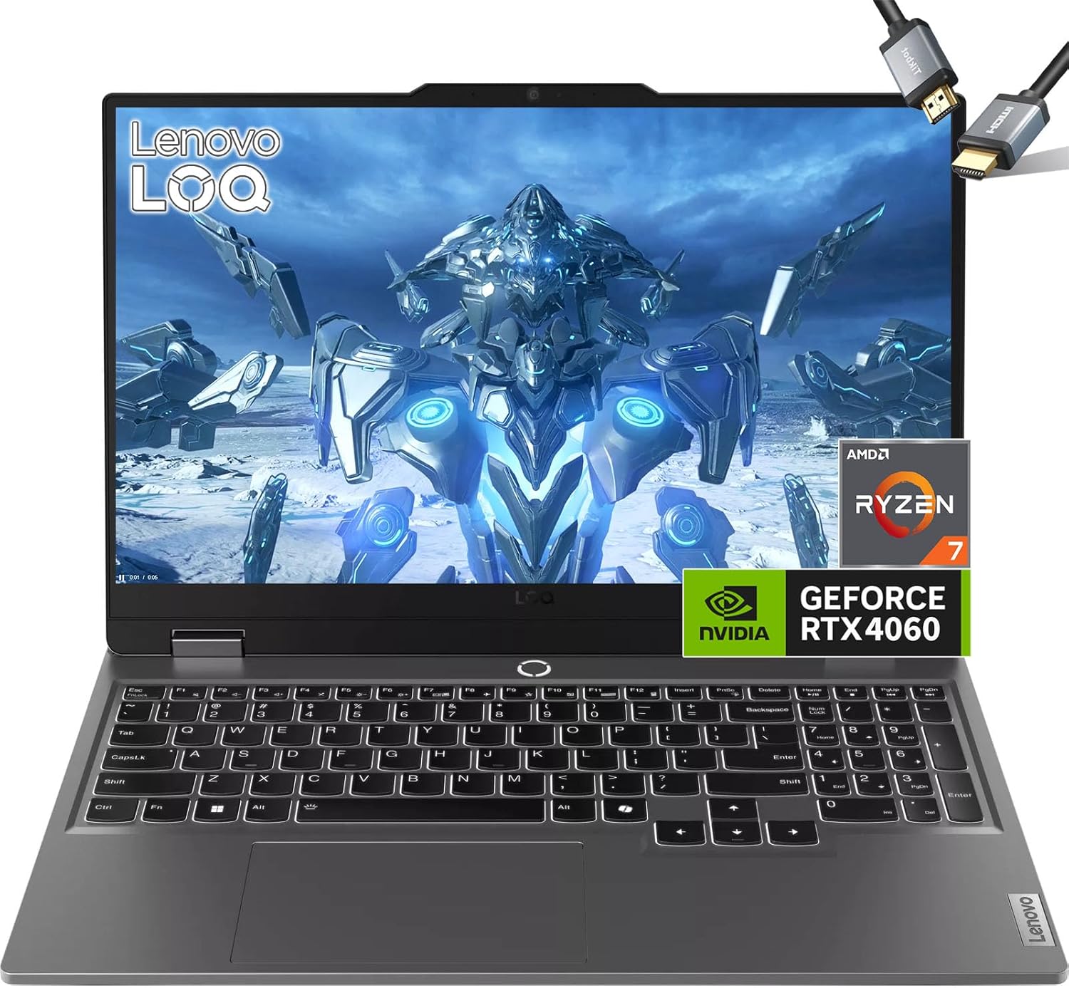 Lenovo-LOQ Gaming-Laptop RTX 4060 – AMD Ryzen 7 7435HS Beat i7-12650H – 15.6 FHD IPS Display G-SYNC – Windows 11 – Backlit Keyboard – Computadora Gamer 2024 (32GB DDR5 RAM| 1TB PCIe SSD)