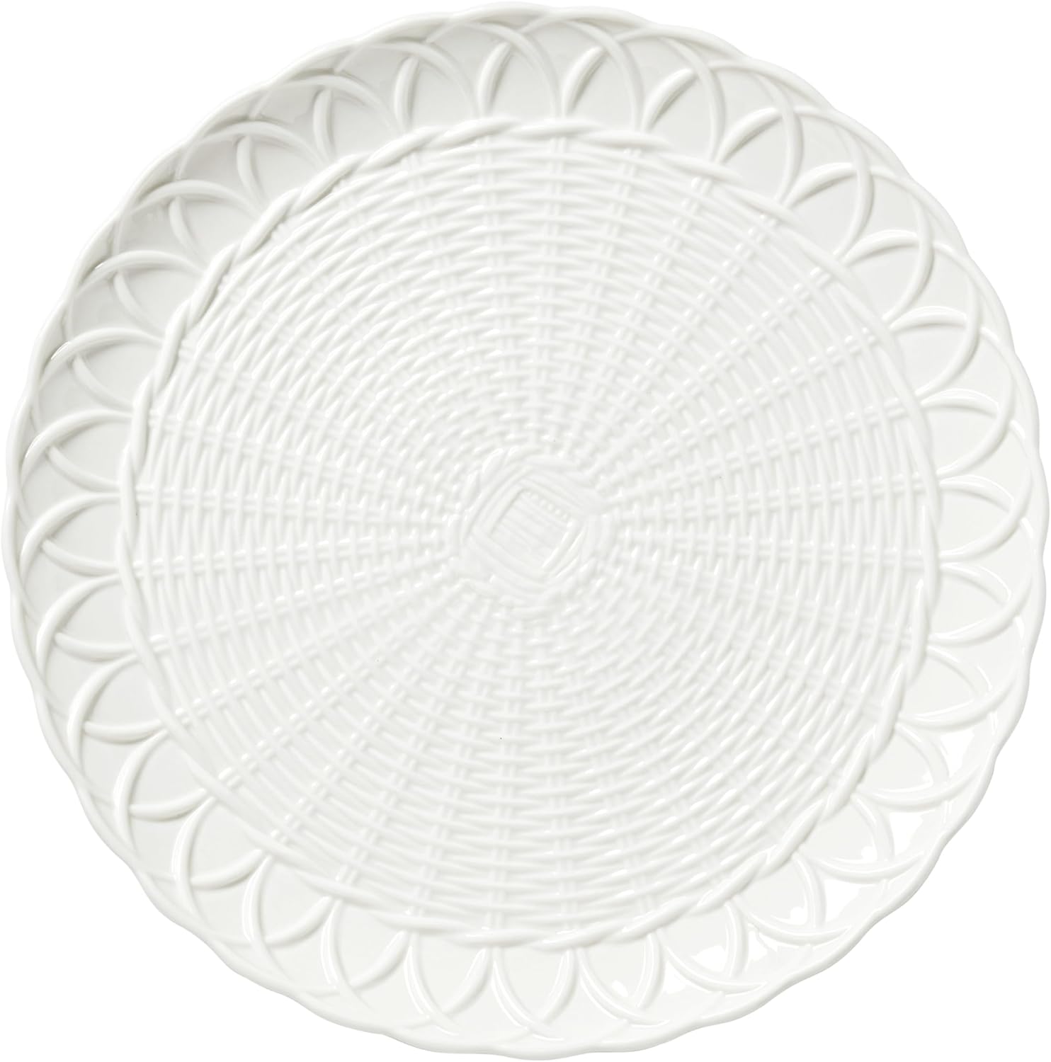 Lenox 893877 Wicker Creek Round Platter,White, 4.74