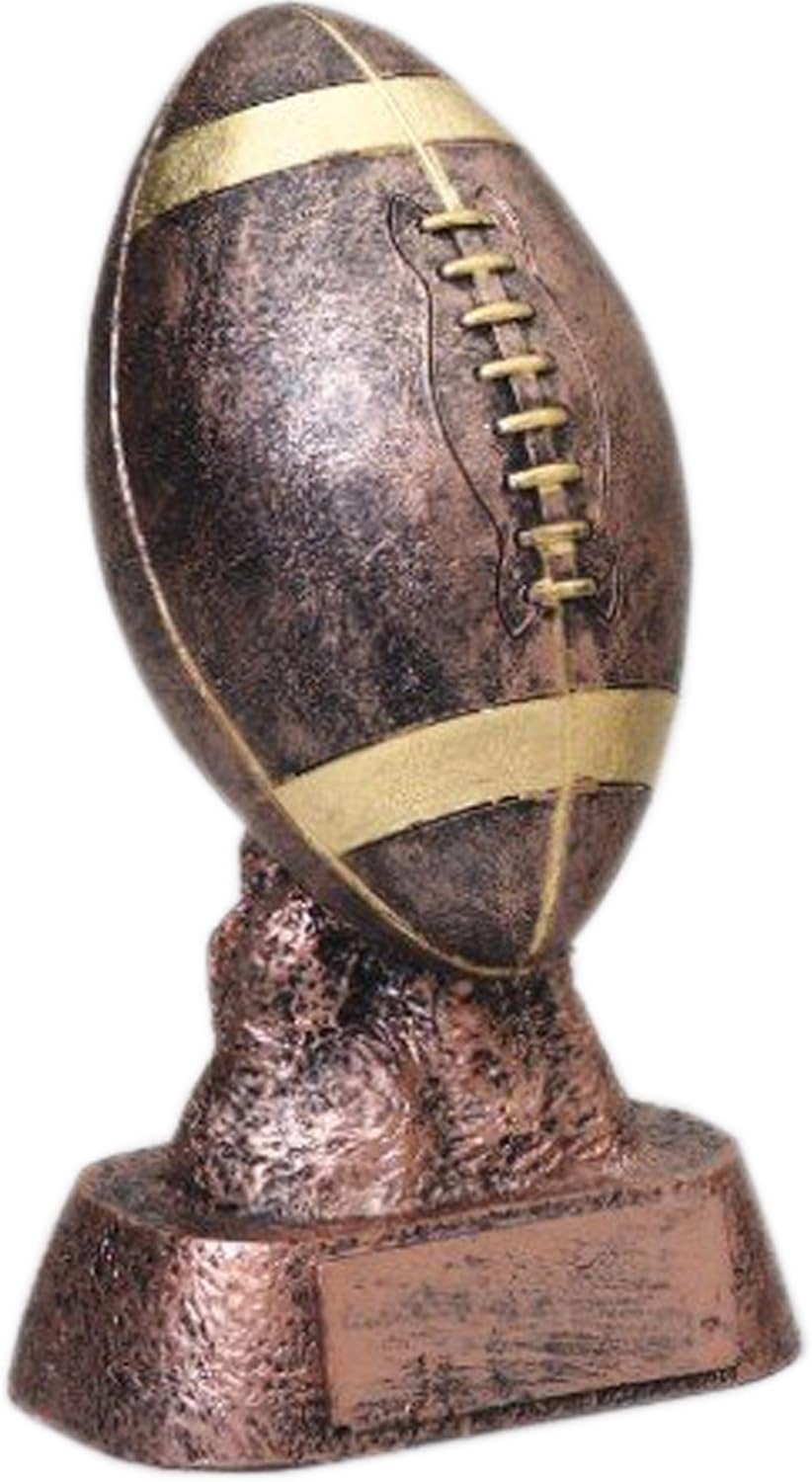 Decade Awards Football Bronze Finished Trophy – 6 Inch Tall | FFL Gridiron Award – Engraved Plate on Request