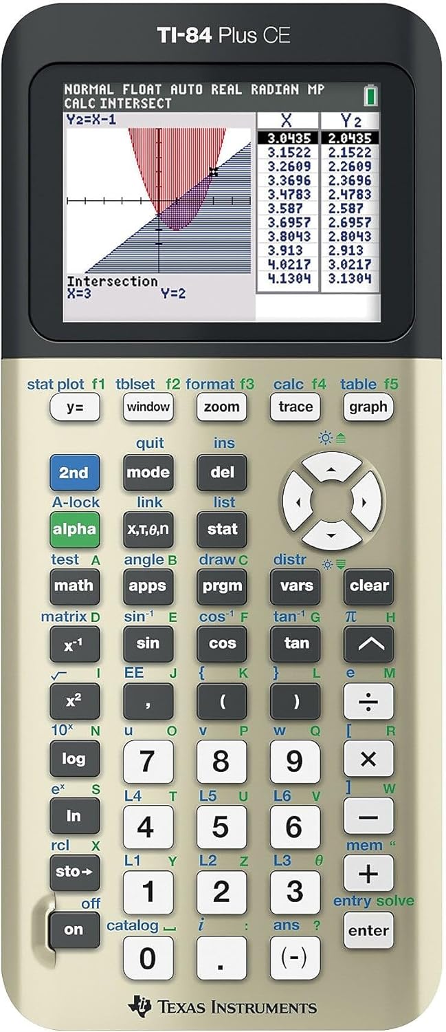 Texas Instruments TI-84 Plus CE Color Graphing Calculator, Golden Ratio (Metallic)