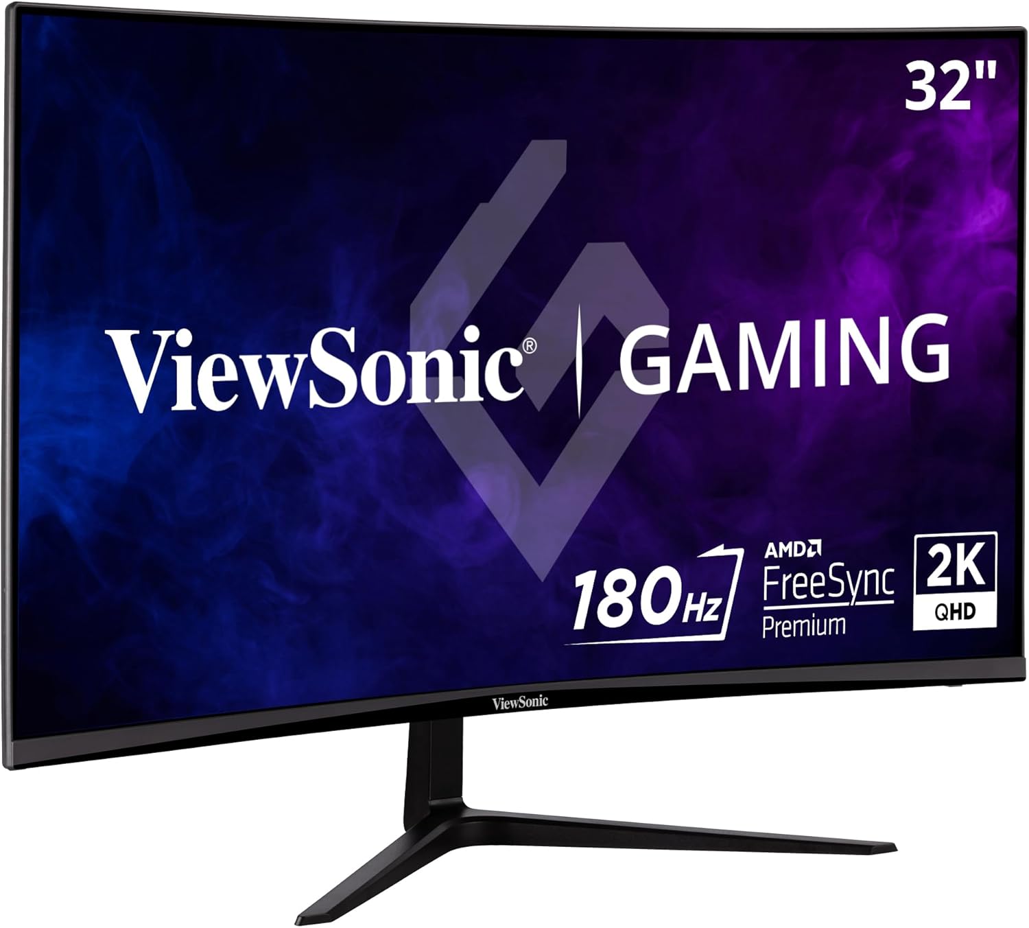 ViewSonic Omni VX3218C-2K 32 Inch Curved 1ms 1440p 165hz Gaming Monitor with FreeSync Premium, Eye Care, HDMI and Display Port, Black