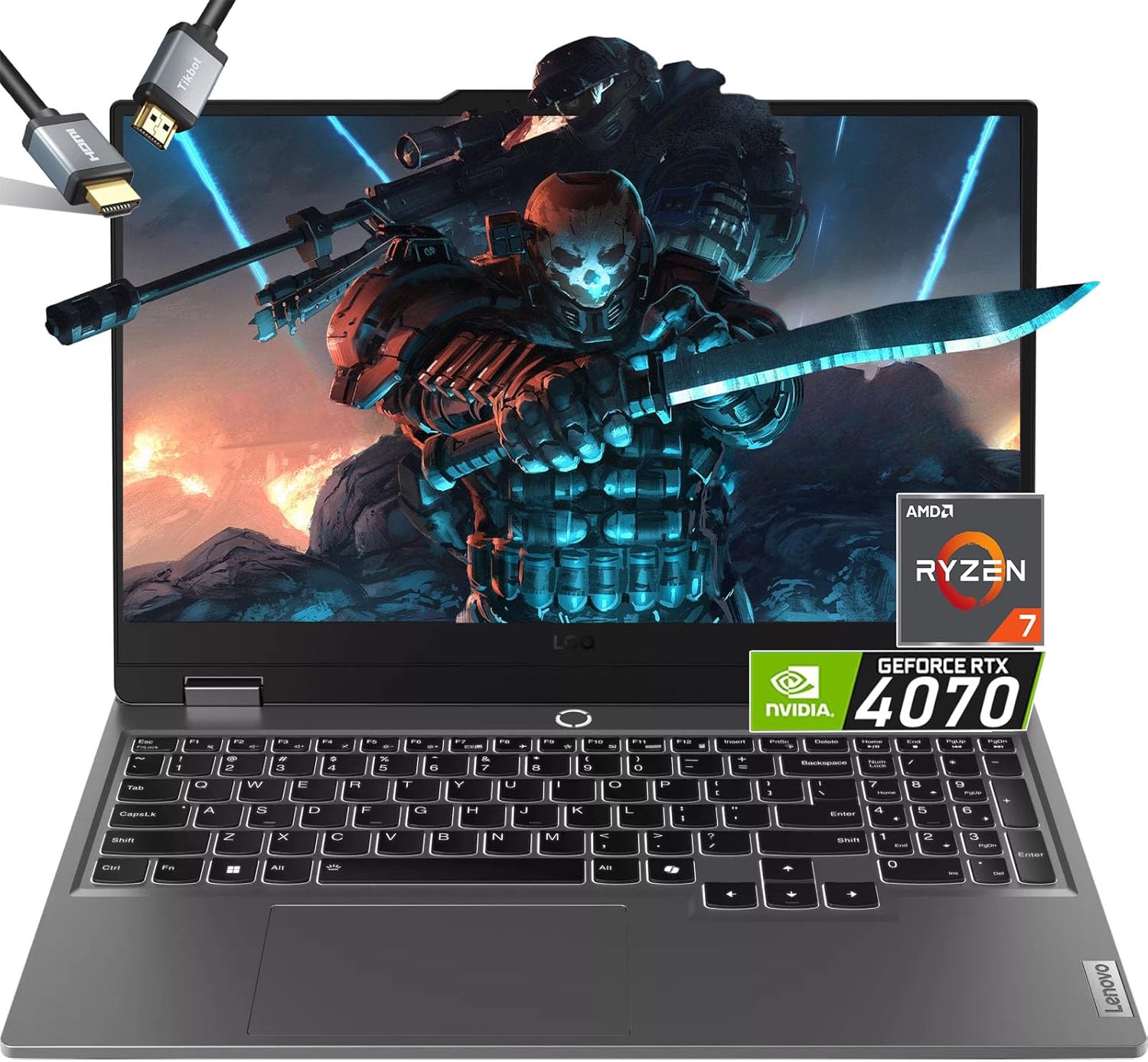 Lenovo LOQ 15 Gaming Laptop RTX 4070 – AMD Ryzen 7 7435HS Beat i7-12650H- 15.6 FHD Display G-SYNC – 32GB DDR5 RAM -2TB PCIe SSD- Backlit Keyboard – USB Type-C – Windows 11 – Computadora Gamer – 2024