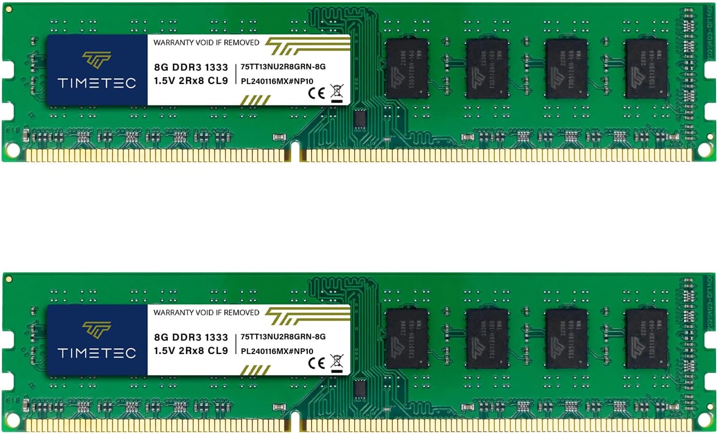 Timetec 16GB KIT(2x8GB) DDR3 1333MHz PC3-10600 Non-ECC Unbuffered 1.5V CL9 2Rx8 Dual Rank 240 Pin UDIMM PC Desktop Computer Memory RAM Module Upgrade (16GB KIT(2x8GB))