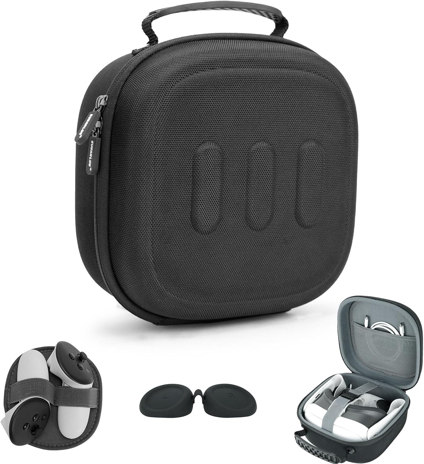 Hard Carrying Case Compatible with Meta Quest 3S/Quest 3/Quest 2/Vision Pro, VR Gaming Headset and Touch Controllers Travel Case with Lens Cover for Oculus Quest 3/2/ Vision Pro Accessories