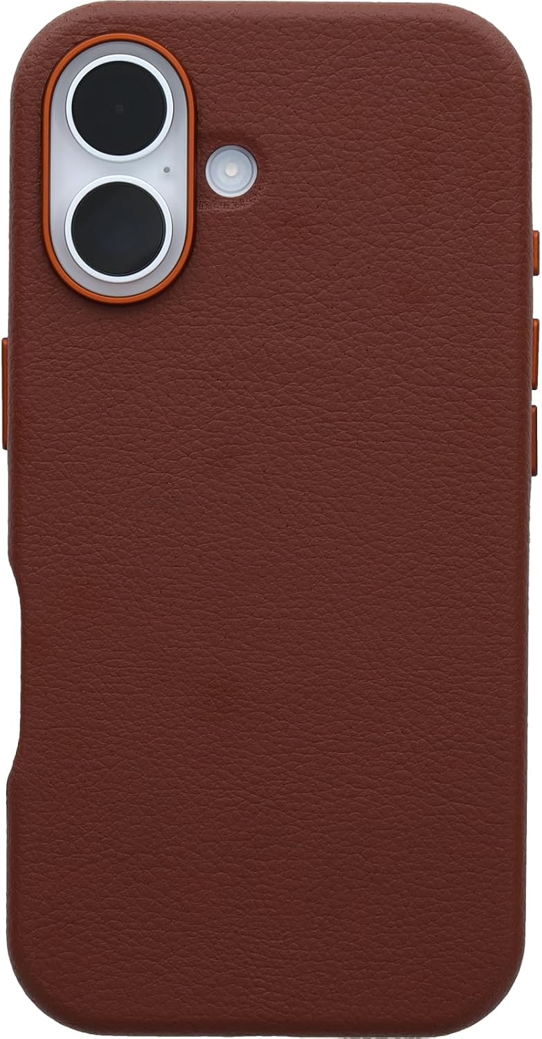 OtterBox iPhone 16 Symmetry Series Cactus Leather for MagSafe – Rich Adobe (Brown)