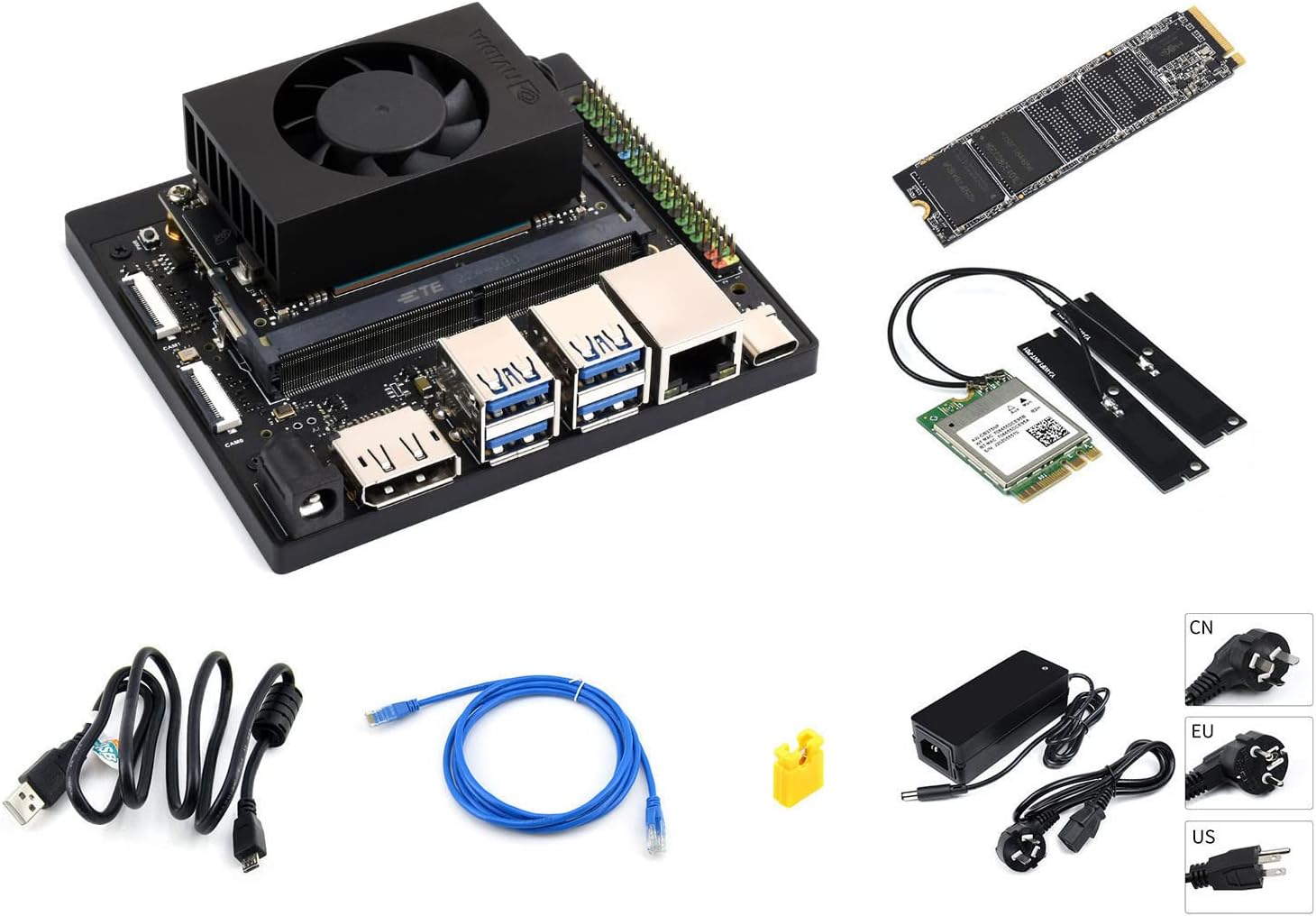 Waveshare Jetson Orin Nano AI Development Kit for Embedded and Edge Systems 8GB Memory Jetson Orin Nano Module (5 Items)