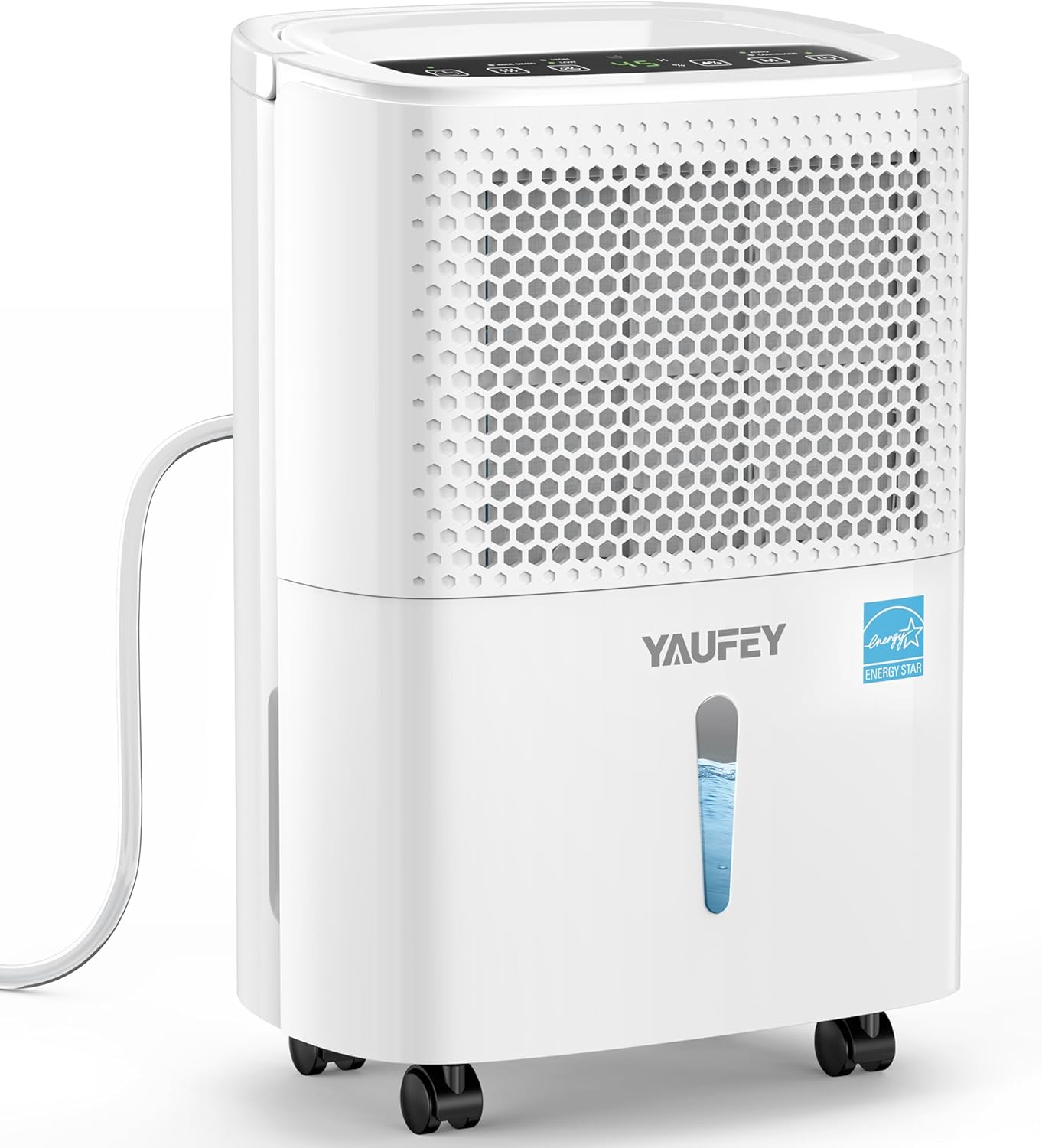 Yaufey 2024 Most Efficient Energy Star Dehumidifier for 2,000 Sq. Ft. Home, Basement and Large Room – Powerful, Quiet with Humidity Control, Timer, Drain Hose and Water Tank