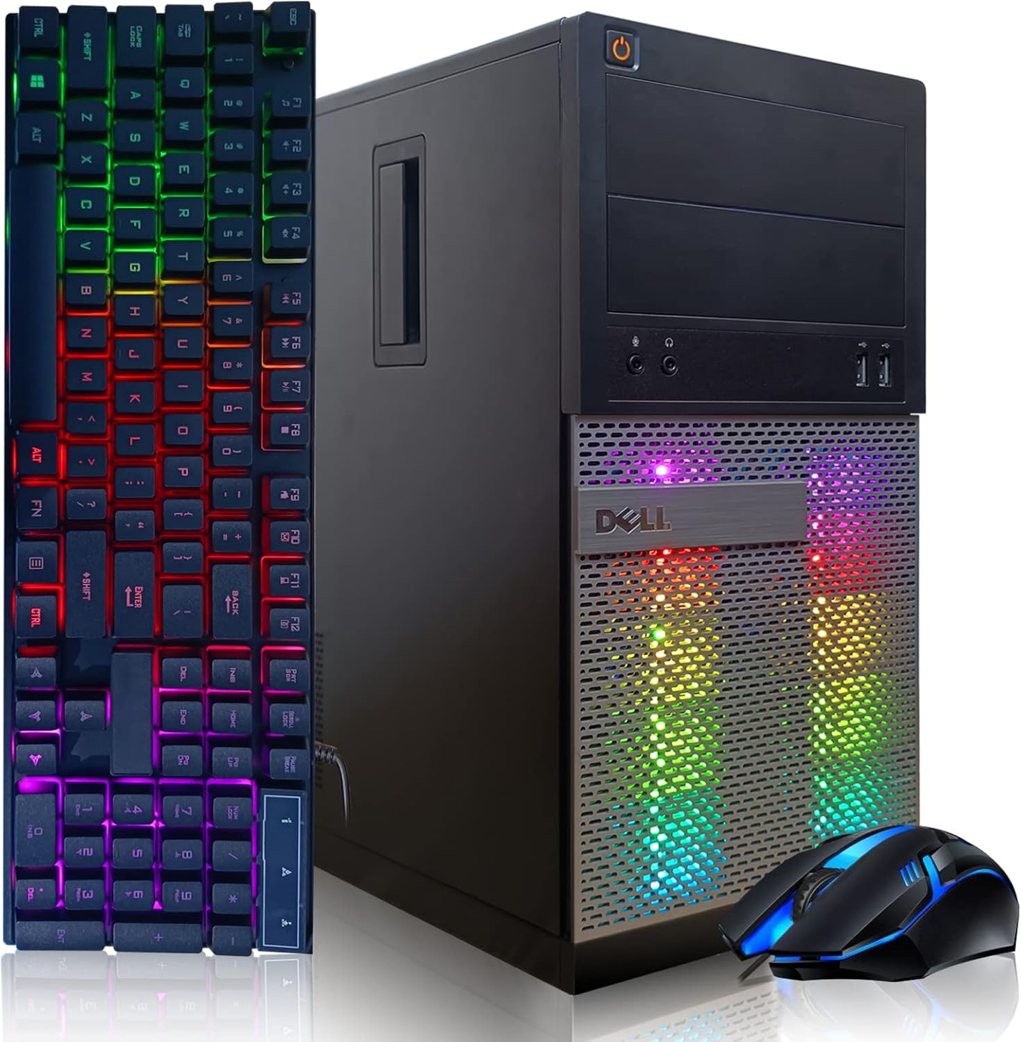 Dell RGB Gaming Desktop PC, Intel I7 3.4Ghz, GeForce GTX 1660 Super 6G GDDR6, 16G Memory, 256G SSD, 3T, WiFi, BT 5.0, RGB Keyboard & Mouse, W10P64 (Renewed)