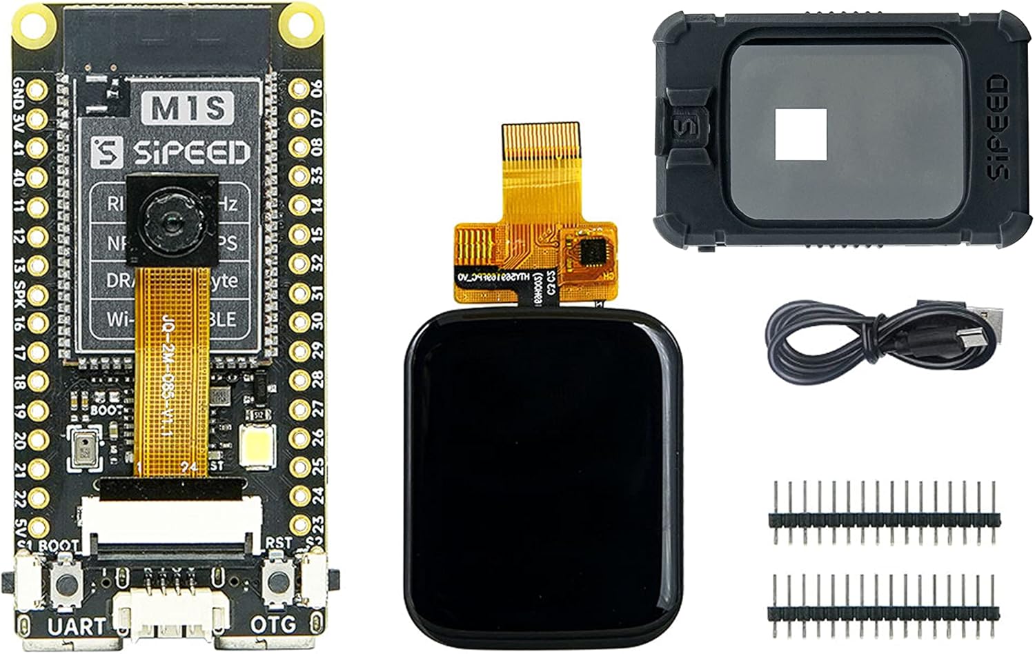 Sipeed Maix M1s Dock RISC-V Linux tinyML AIoT Single Board Computer with RISC-V CPU BLAI 100GOPS NPU with OPS for IoT Edge Computing Support FreeRTOS Linux (with Touch Screen and Shell)