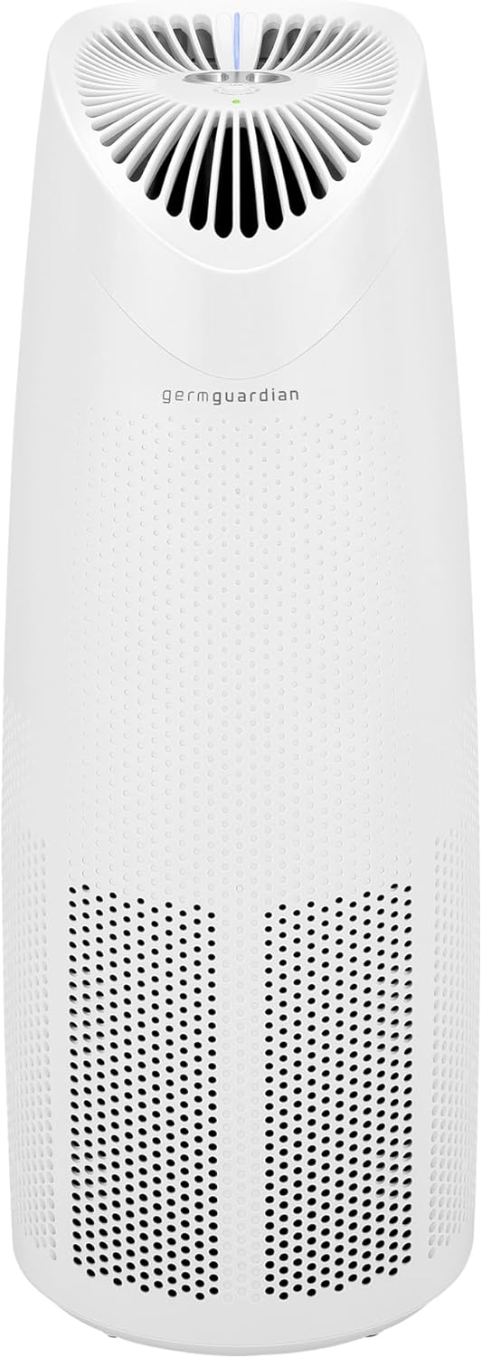 GermGuardian Air Purifier with HEPA Filter, Removes 99.97% of Pollutants, Covers Large Room up to 750 Sq. Foot Room in 1 Hr, UV-C Light Helps Reduce Germs, Zero Ozone Verified, 22″, White, AC4625WDLX