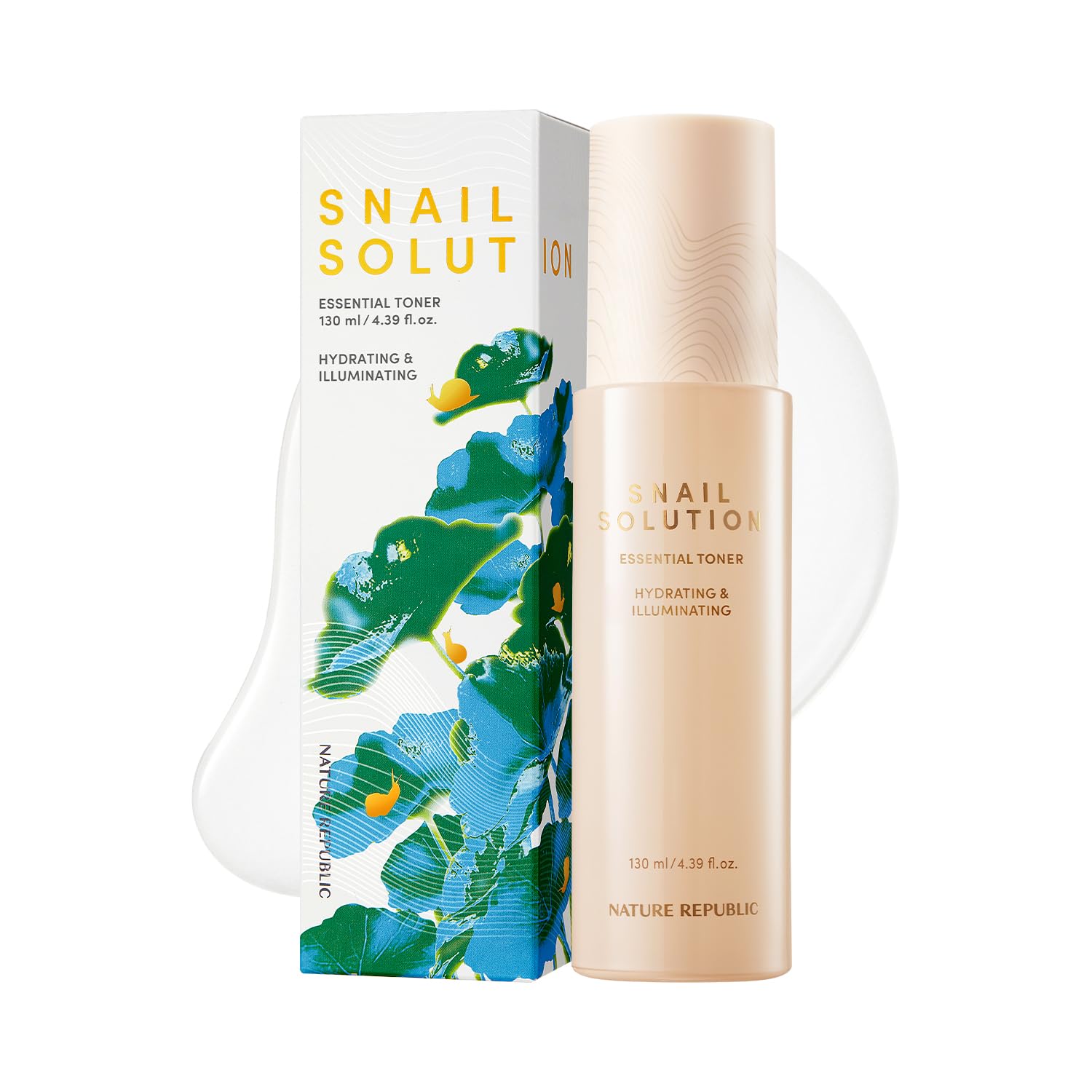 Nature Republic Snail Solution Moisturizing Face Booster Skin Tone Up Wrinkle Skin Texture Elasticity Improvement 130ml/4.39fl.oz