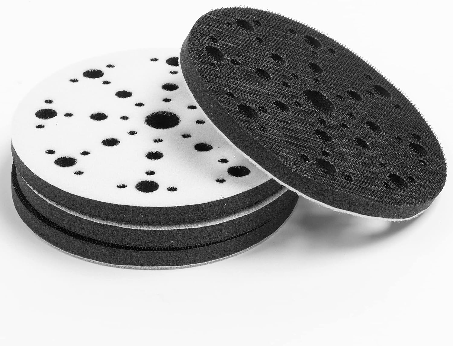 6-Inch 49 Holes Hook and Loop Soft Sponge Cushion Interface Buffer Pad, Pack of 4