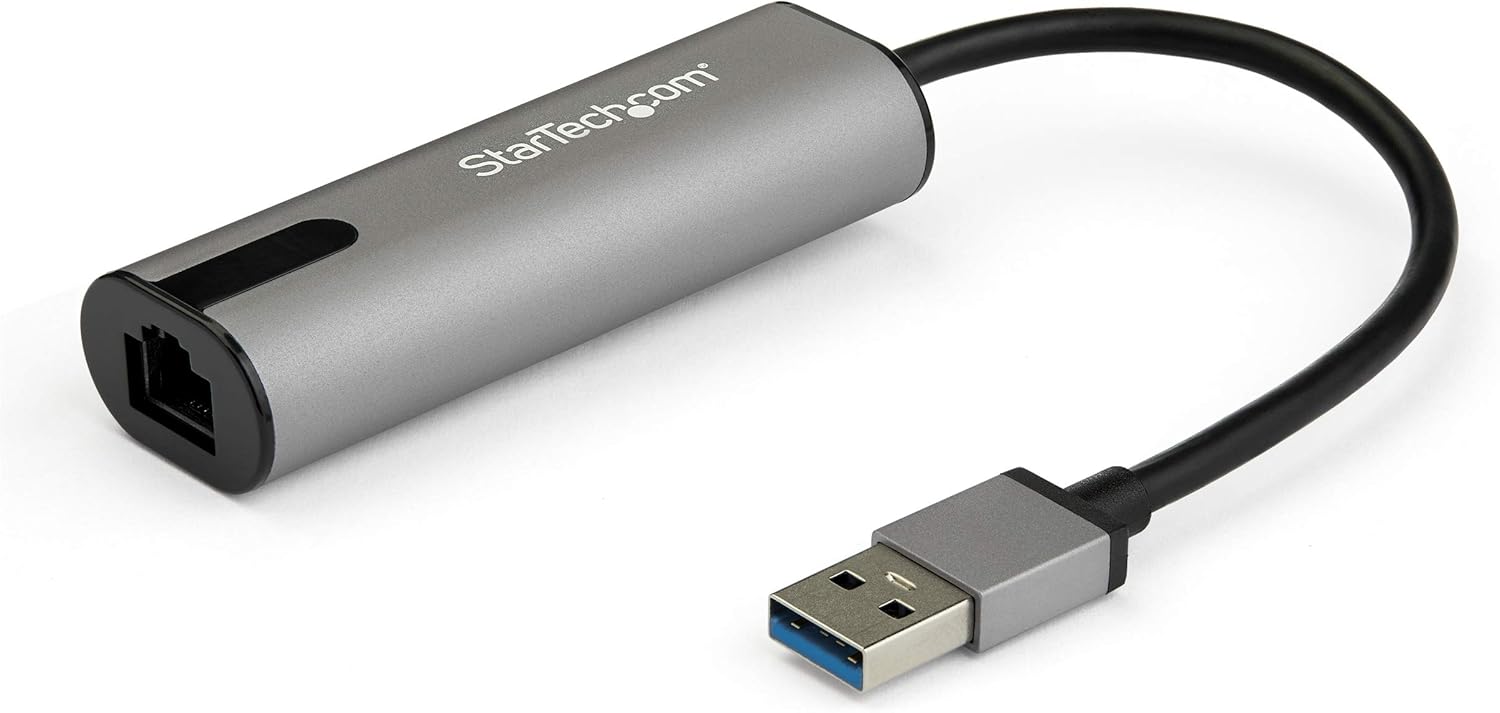 StarTech.com 2.5GbE USB A to Ethernet Adapter – NBASE-T NIC – USB 3.0 Type A 2.5 GbE /1 GbE Multi Speed Gigabit Network – USB 3.1 Laptop to RJ45/LAN – Lenovo X1 Carbon, HP EliteBook/ZBook (US2GA30)