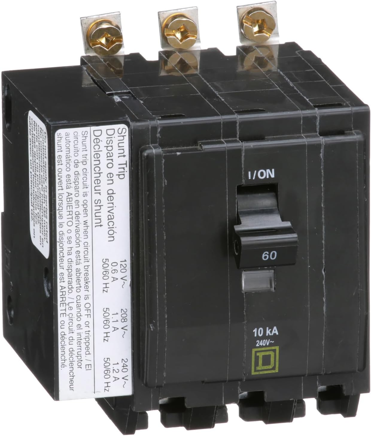 SCHNEIDER ELECTRIC Miniature Circuit Breaker 240-Volt 60-Amp QOB3601021 Automatic Molded Case Switch 600V 150A