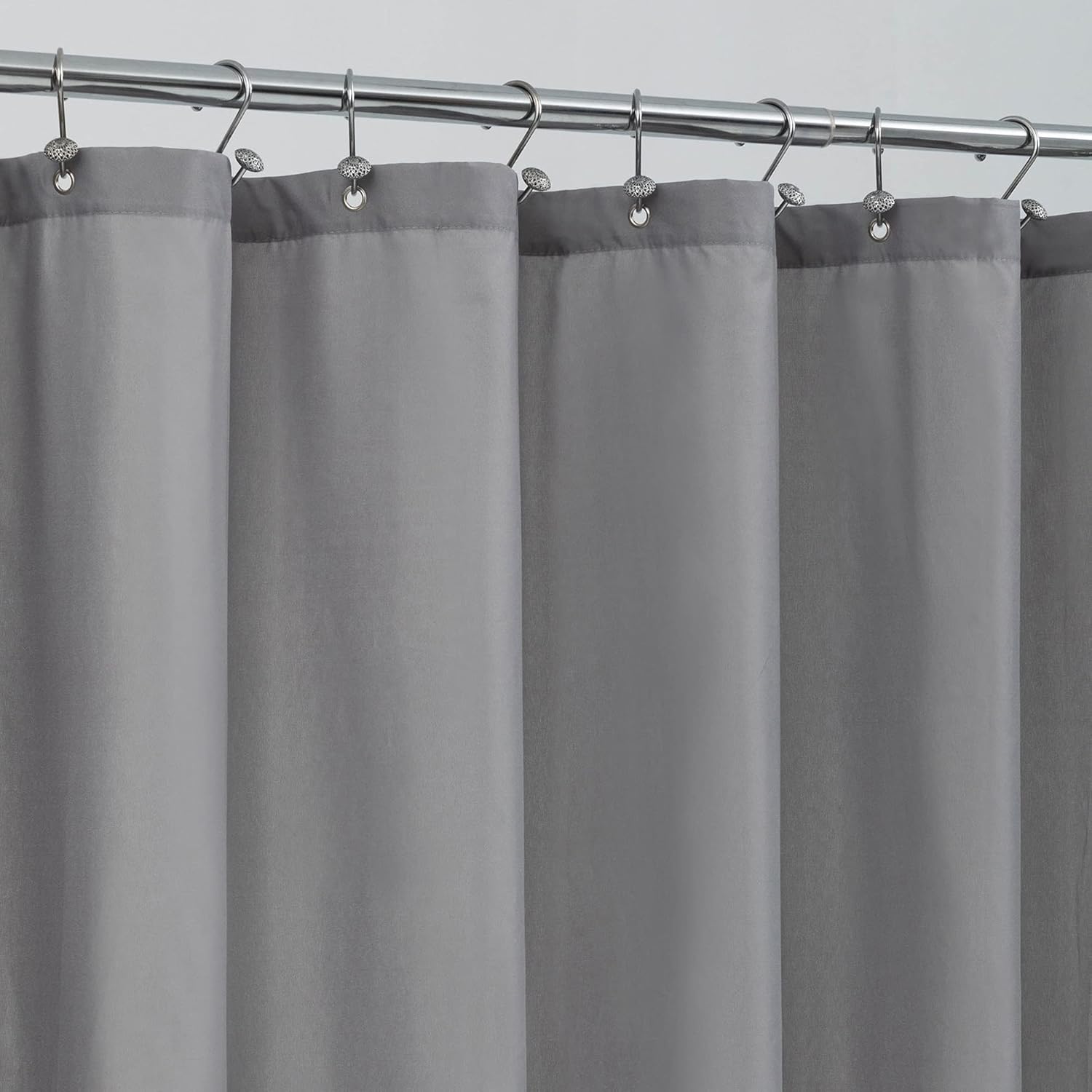 ALYVIA SPRING Waterproof Fabric Shower Curtain Liner – Soft & Light-Weight Cloth Shower Liner with Magnets, Hotel Quality & Machine Washable – Standard Size 72×72, Gray