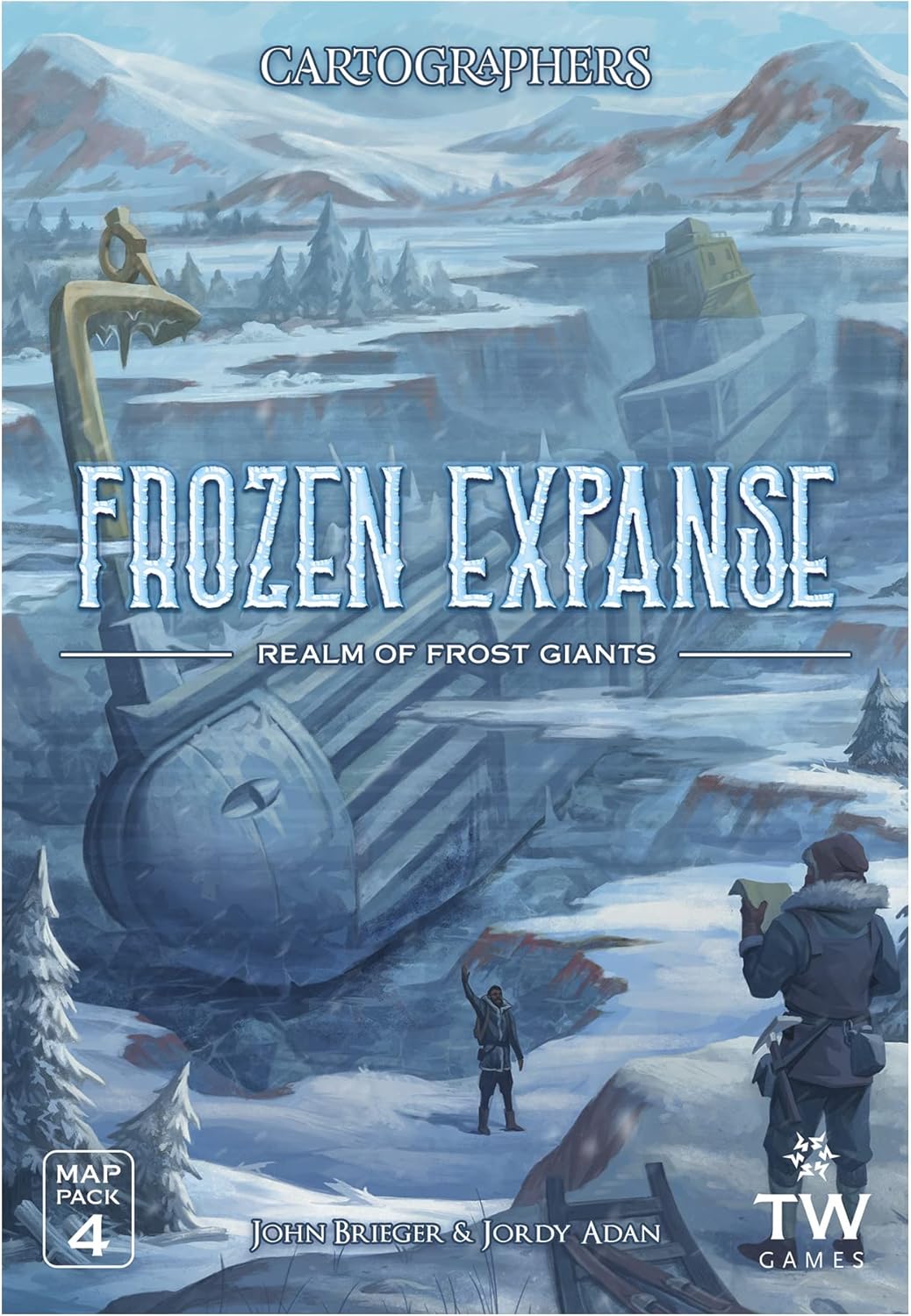 Thunderworks Games – Cartographers: Map Pack 4, Frozen Expanse | Expansion for The Award-Winning Game of Fantasy Map Drawing | Strategy Flip and Write Board Game |Family Game for 1-75 Players