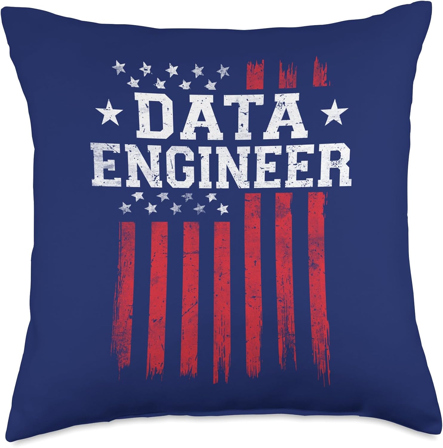 Data Engineer American Flag USA Patriot Patriotic Throw Pillow