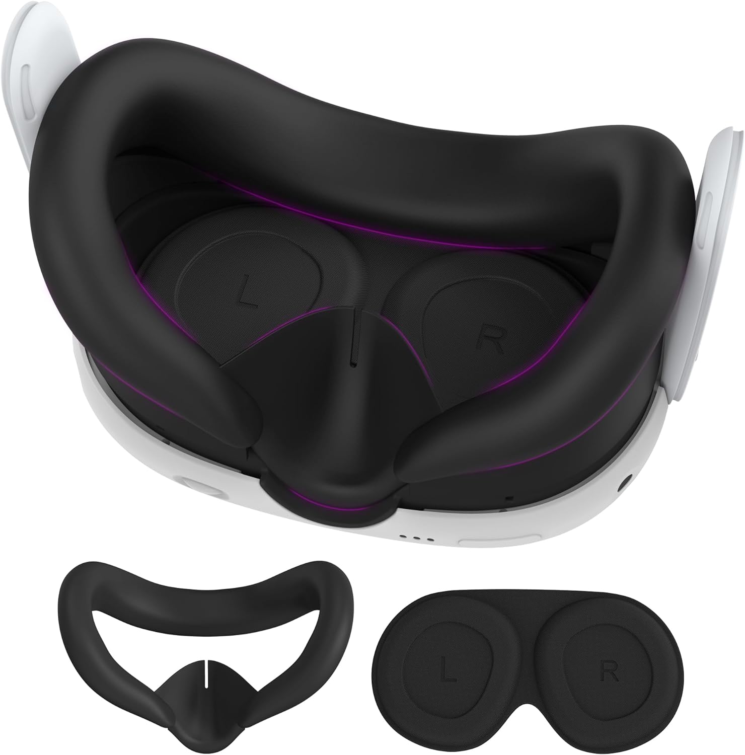 Face Cushion Cover for Oculus Quest 3 Face Pad with Lens Covers Protectors Washable VR Silicone Covers for Meta Quest 3 Accessories