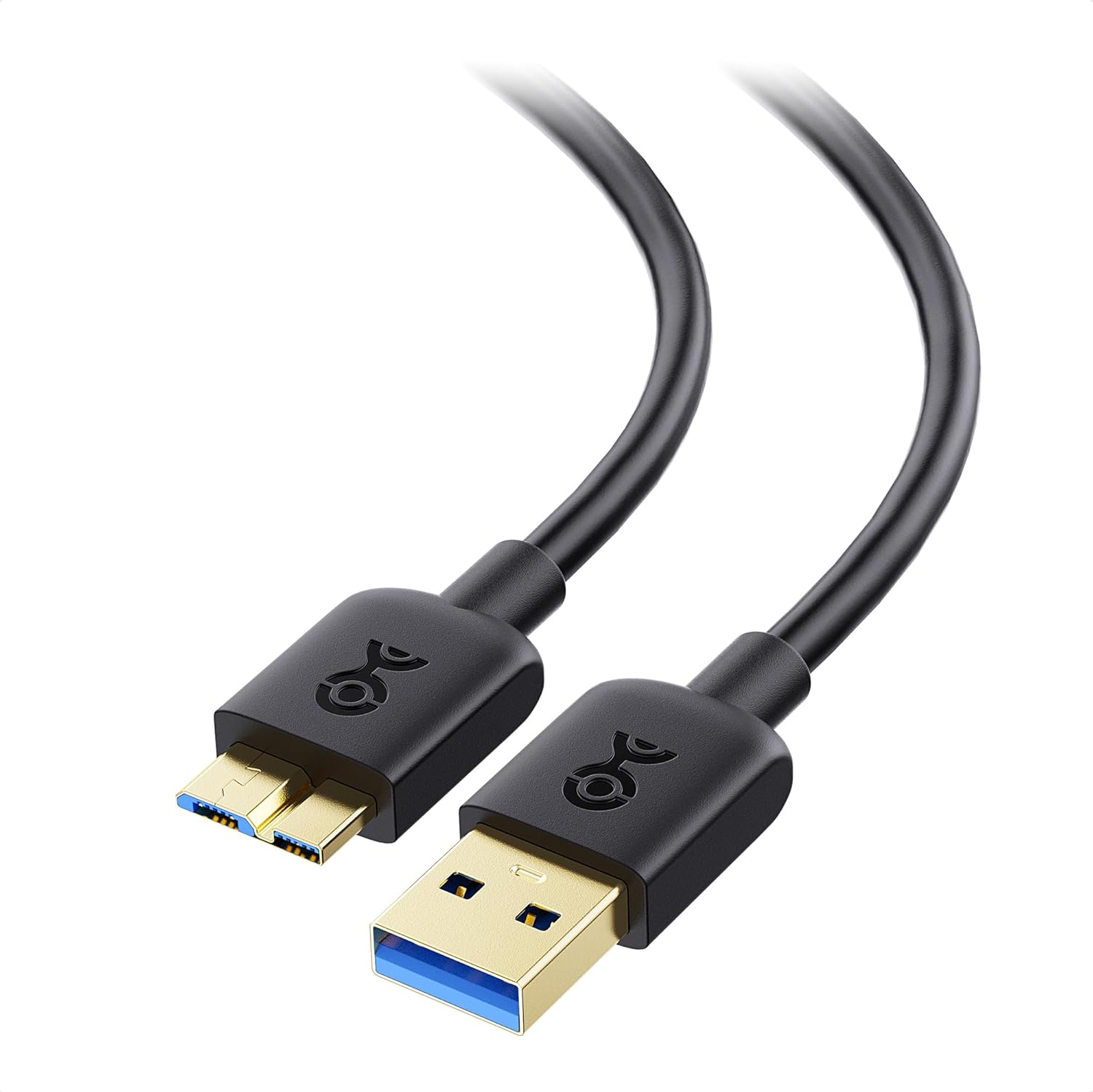 Cable Matters 2-Pack Micro USB 3.0 Cable 3 ft (External Hard Drive Cable, USB to USB Micro B Cable) in Black, Compatible with Seagate, LaCie, Toshiba, Samsung, Western Digital/WD External Hard Drive