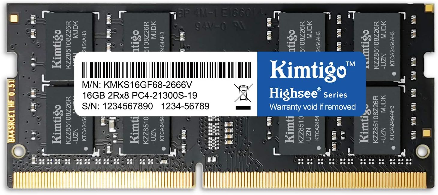 DDR4 16GB Laptop Dram 2666MHz (PC4-21300) CL19 (Compatible with 2400MHz or 2133MHz) 1.2V Notebook (SODIMM) RAM Non-ECC Unbuffered Single Rank 260 Pin PC Computer Memory Module Upgrade