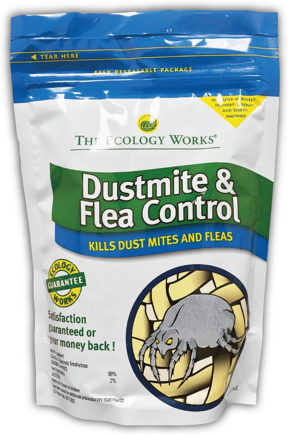 Dust Mite and Flea Control Powder (2lb) – Eliminate Dust Mites, Fleas & Reduce Allergies, Gentle Hypoallergenic Formula for Fabric, Furniture, Pet Beds & More