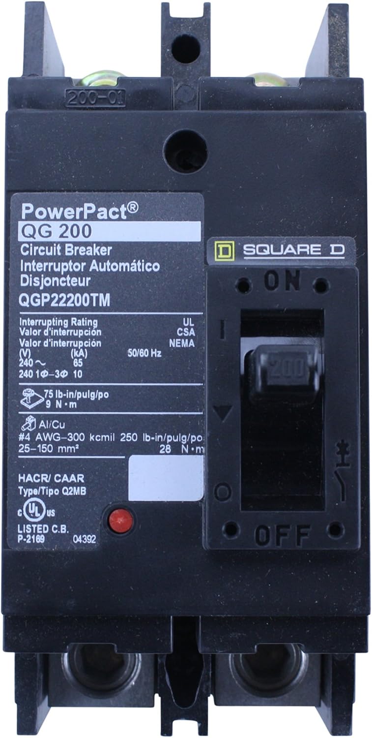 SCHNEIDER ELECTRIC 240-Volt 200-Amp QGP22200TM Molded Case Circuit Breaker 600V 70A