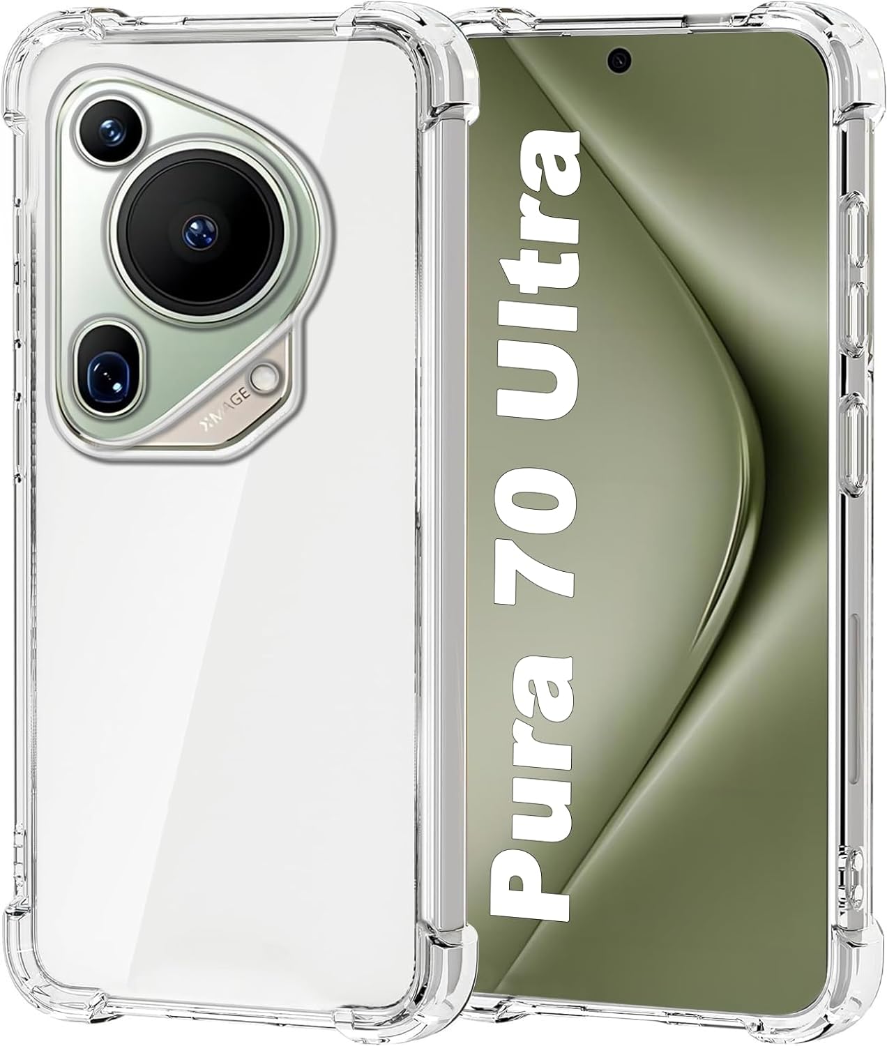 Case for Huawei Pura 70 Ultra Clear TPU Four Corners Military-Grade Protection Cover Transparent Soft funda