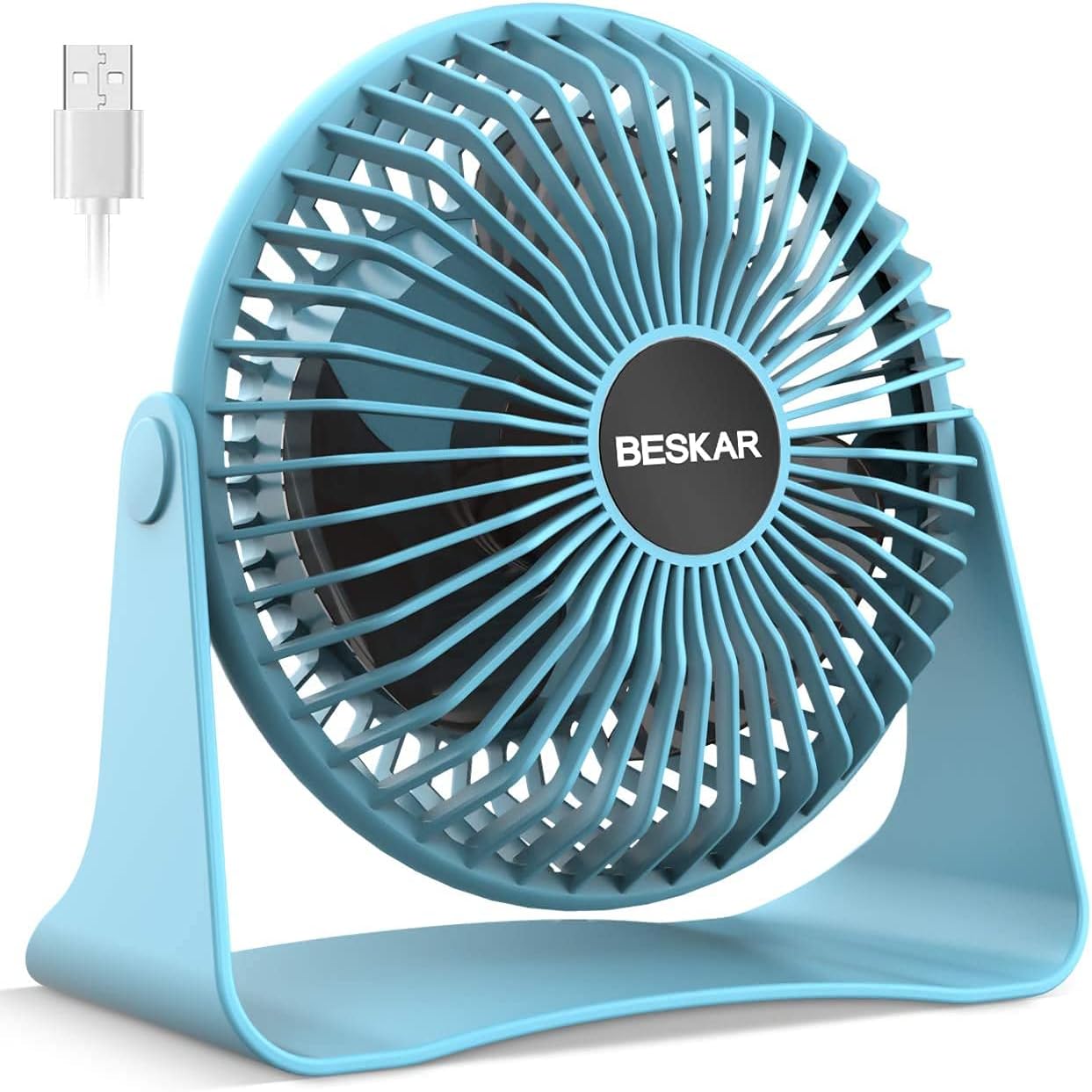 Small Desk Fan & Clip on Fan-2 Pack Bundle Deal – Blue and White