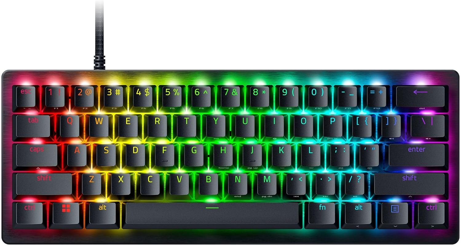 Razer Huntsman V3 Pro Mini 60% Esports Gaming Keyboard: Analog Optical Switches – Razer Snap Tap – Rapid Trigger – Adjustable Actuation – Dual-Purpose Mod Keys – Doubleshot PBT Keycaps – Black