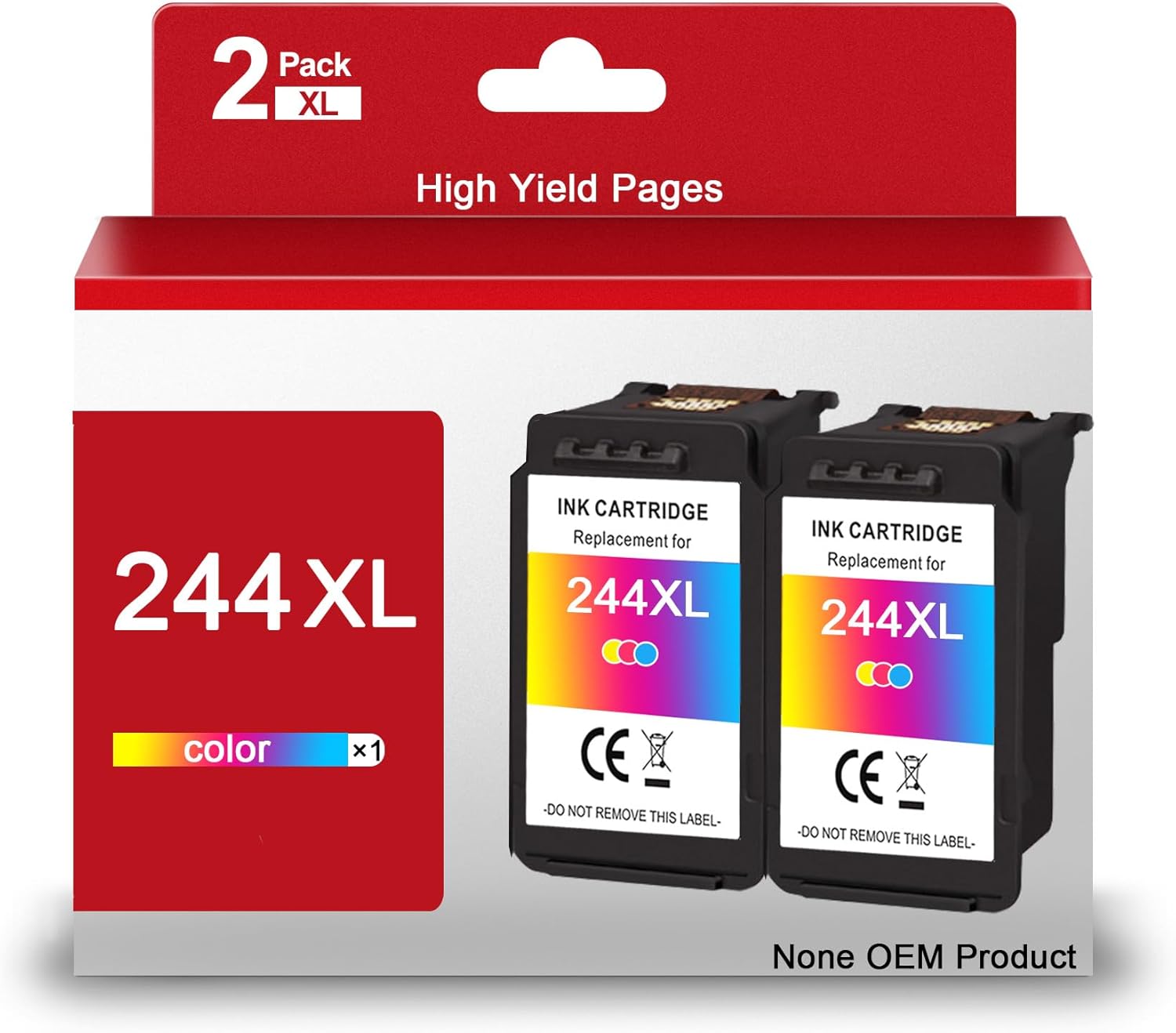 CL-244XL Color Combo Pack Ink Cartridges Remanufactured for Canon 244 244XL CL-244 XL High Yield Ink Fit for Pixma TR4520 TR4522 MG2520 MG2522 MG2922 TS3322 TS3122 TS202 Printer (Color, 2-Pack)