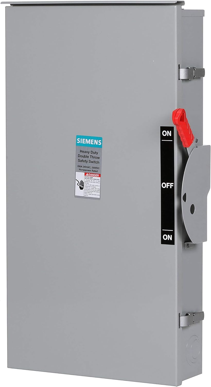 Siemens DTNF324R 200-Amp 3 Pole 240-volt 3 Wire Non-Fused Double Throw Safety Switches