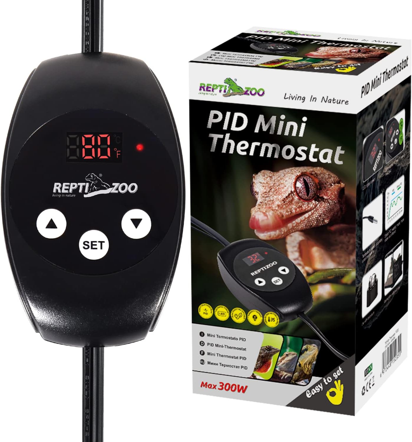 REPTIZOO Reptile Dimming Thermostat Heat Lamp Temperature Controller with LED Digital Screen, Specifically Designed for Light Heat Bulbs & Heaters