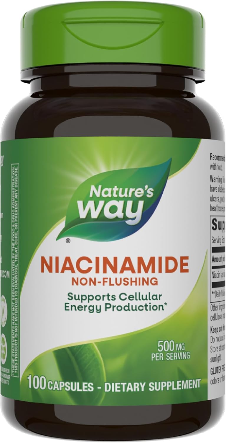 Nature’s Way Niacinamide, Supports Cellular Energy*, 500mg per Serving, 100 Capsules