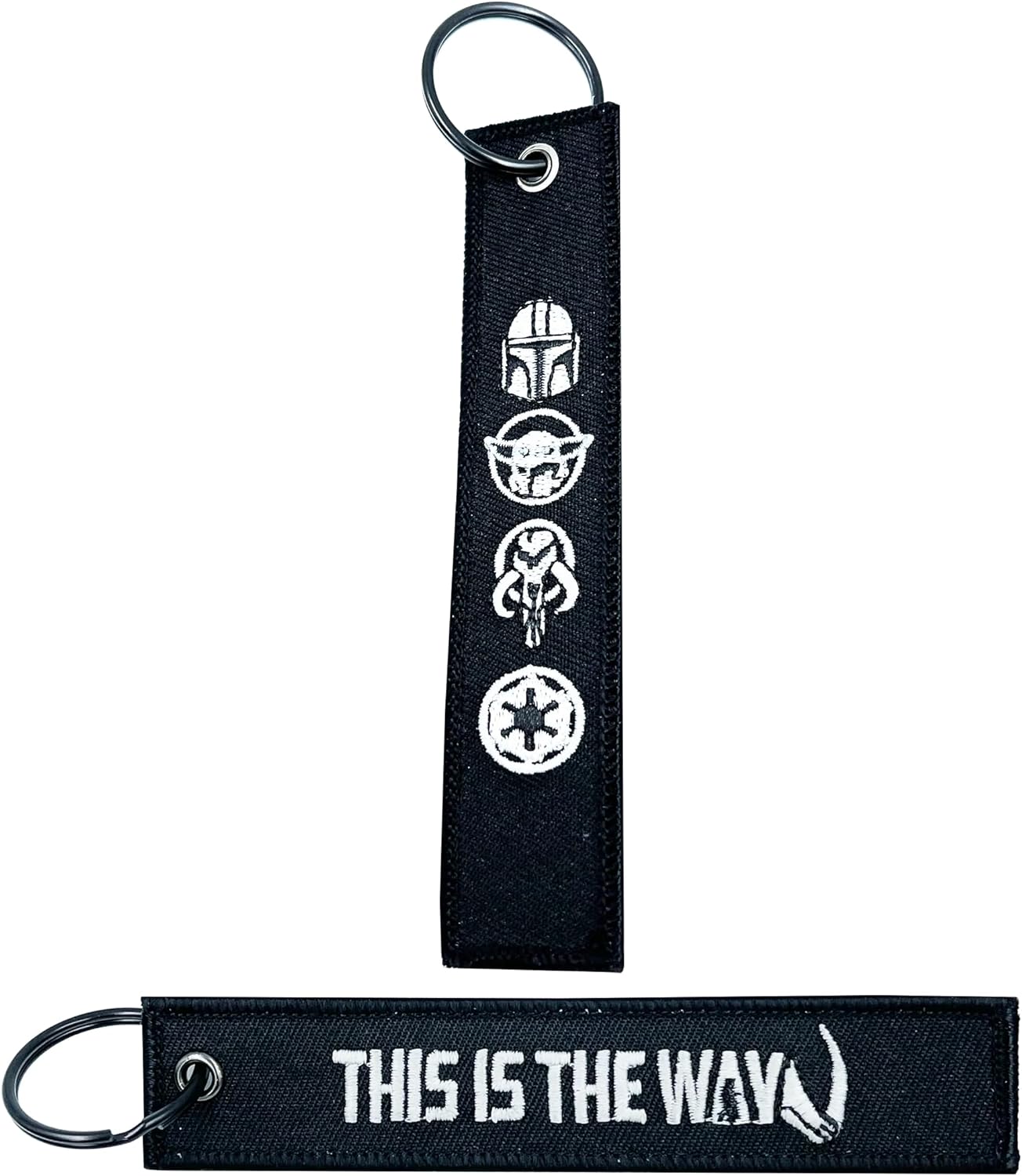 Mandalorian beskar Keychain or Luggage Tag or Zipper Pull This is The Way Black EL1-019