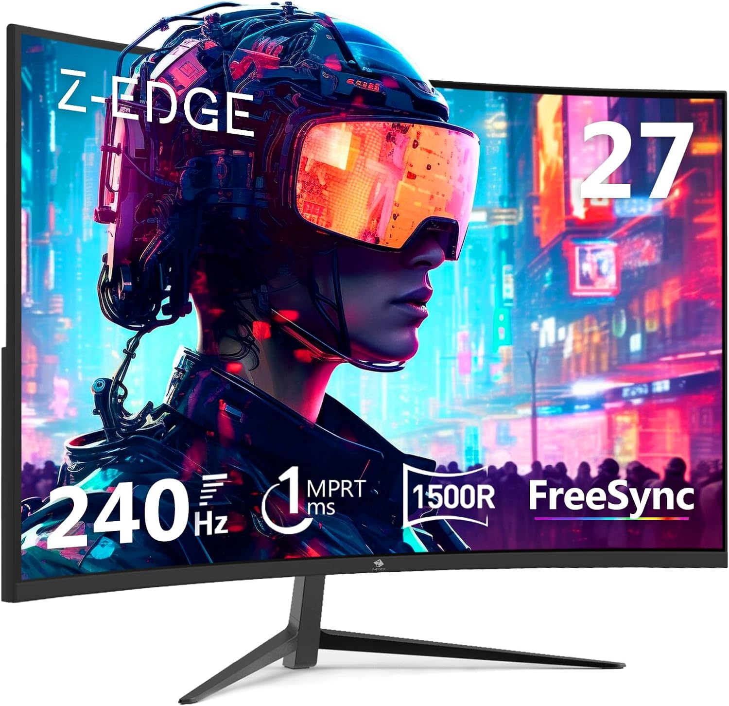 Z-Edge 27-inch Curved Gaming Monitor 16:9 1920×1080 240Hz 1ms Frameless LED Gaming Monitor, UG27P AMD Freesync Premium Display Port HDMI