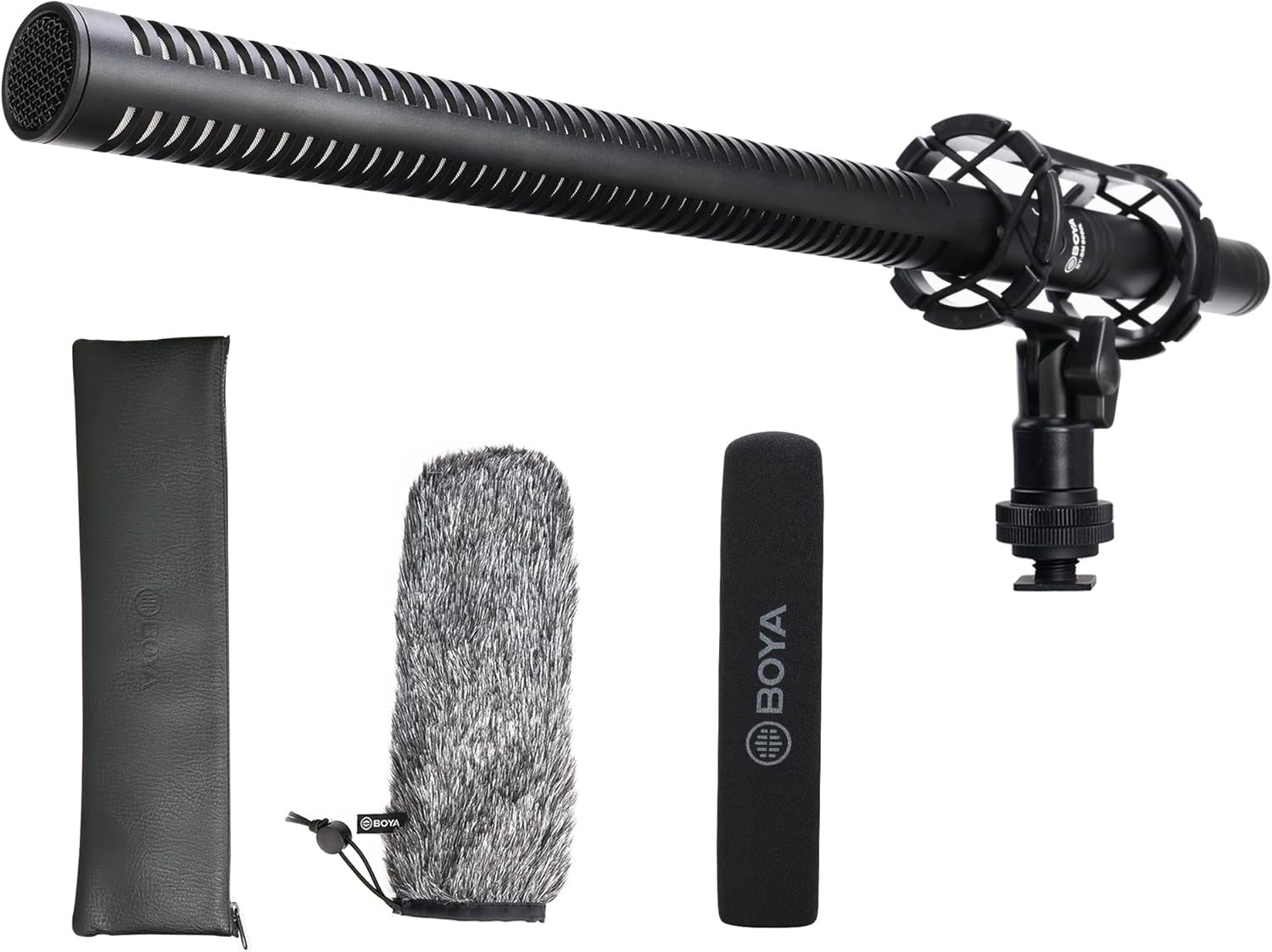 BOYA External Shotgun Microphone for Camera DSLR with Shockmount Windscreen Mic for Canon Nikon Sony Vlogging Professional Condenser Microphones for Video Recording Voice Interview YouTube BY-BM6060L