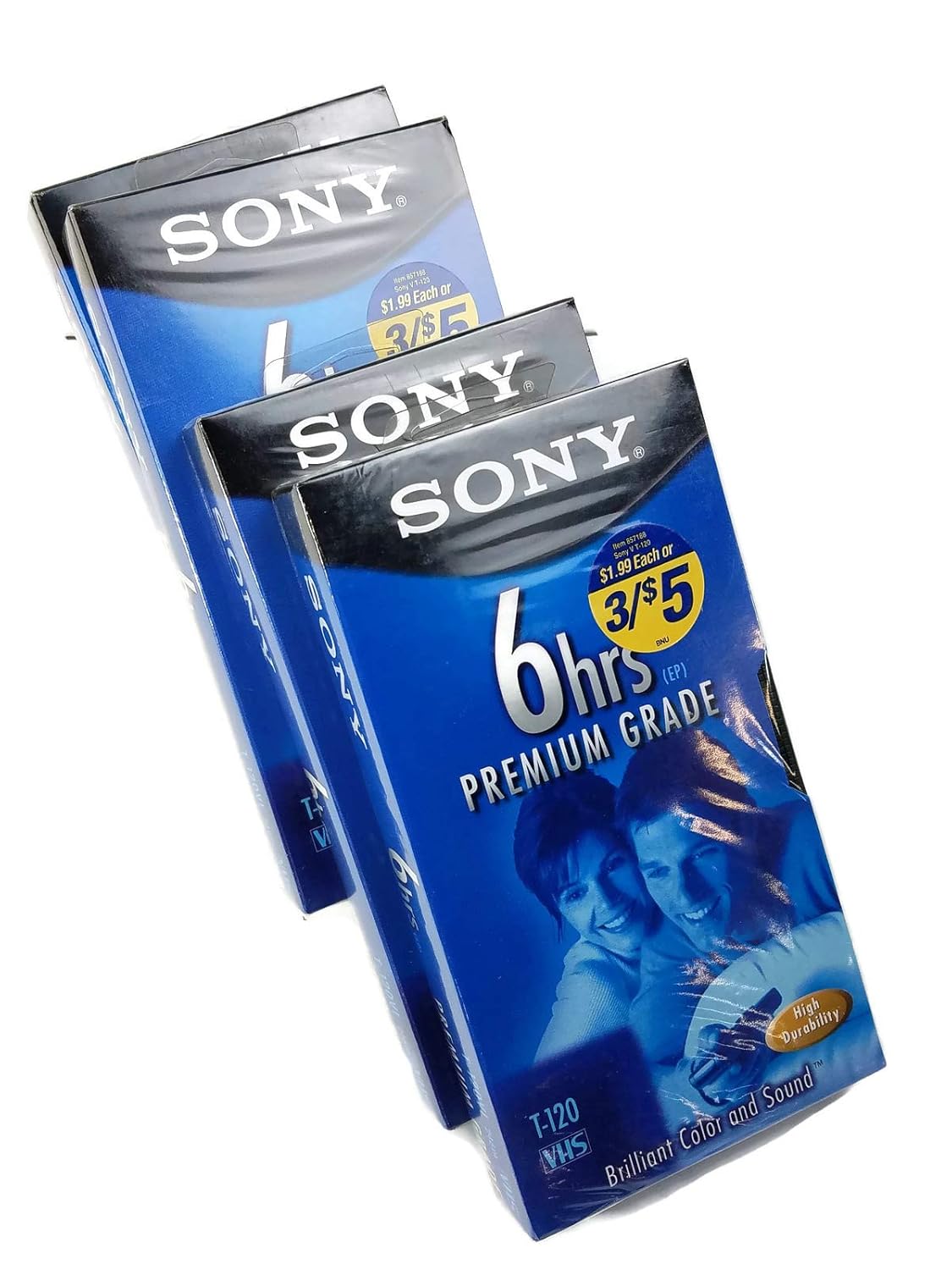 Sony T-120 Premium Grade Blank VHS Tapes [4 Pack]