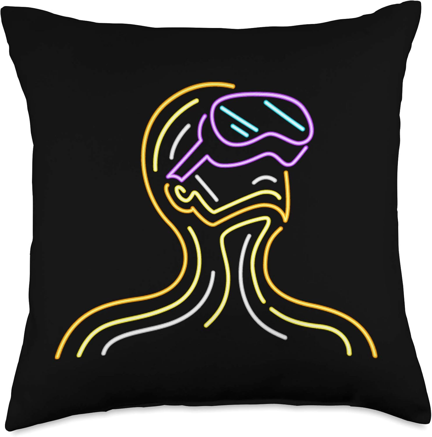 VR Virtual Headset Augmented Reality HMD Interactive Throw Pillow, 18×18, Multicolor