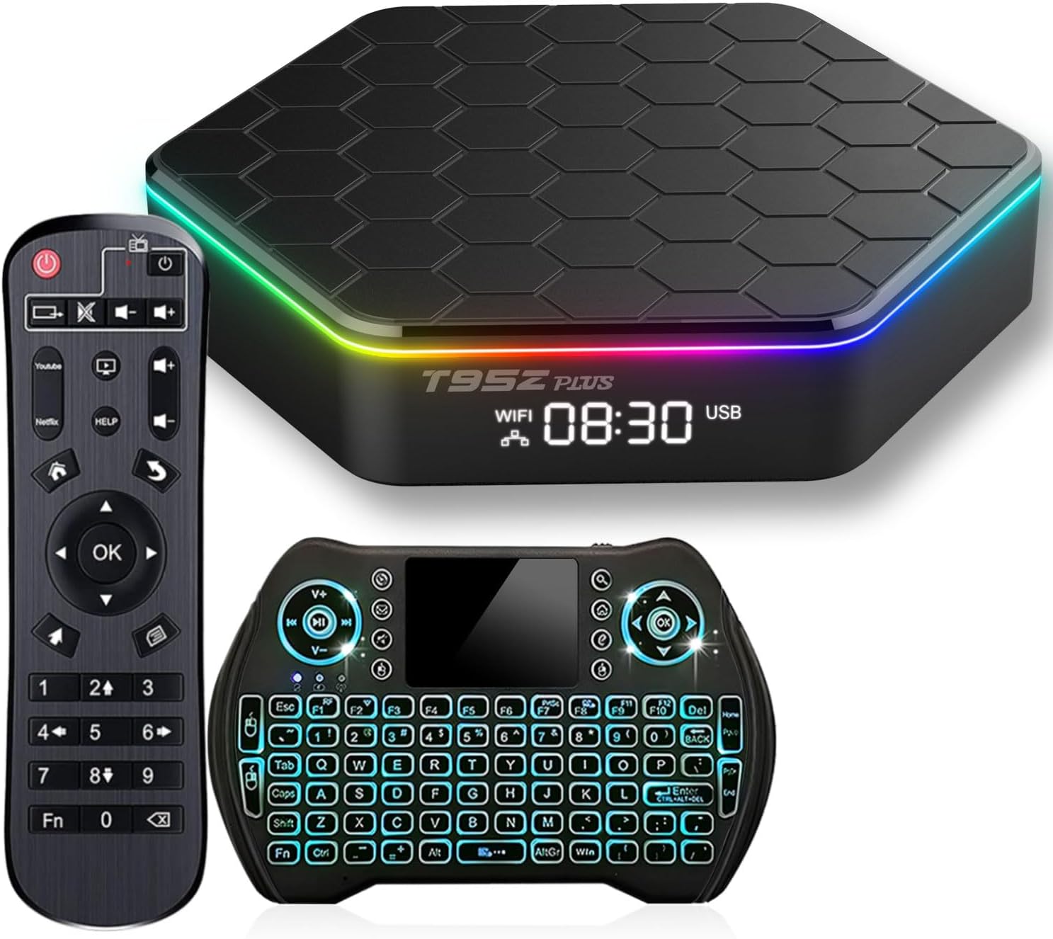 2024 Android TV Box 12.0 4GB RAM 64GB ROM 6K 4K Wi-Fi 6 TV Box Android, T95Z Plus Android TV Box H618 Chip Support Dual-WiFi 2.4G/5G Android Box 3D HDR10+ Bluetooth 5.0 USB with Mini Wireless Keyboard