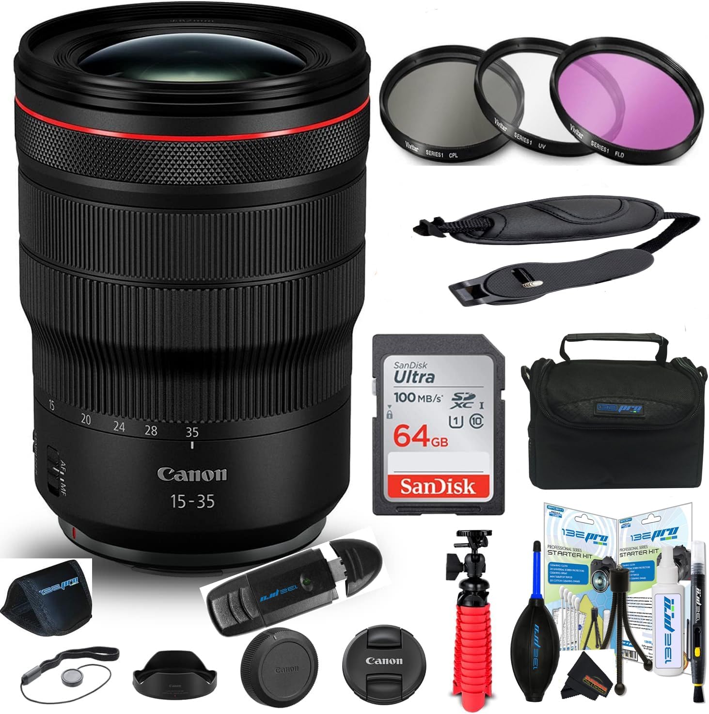 Canon RF 15-35mm f/2.8L is USM Lens with Sunshine Professional Accessories Bundle (Renewed)