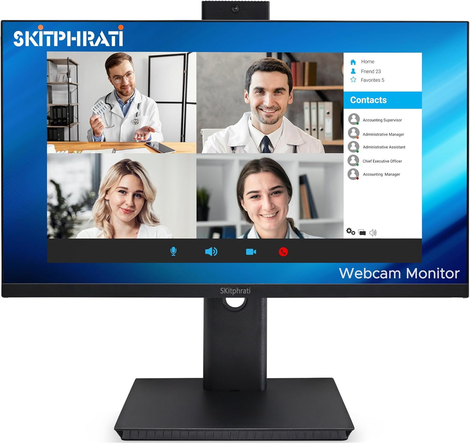 23.8” Business Monitor with 1080P Full HD IPS 75HZ, Video Conference Monitor – Built-in Adjustable 5MP Webcam, Mic Array, Speakers, Eye Care, Frameless, HDMI, DisplayPort, VGA, USB 2.0