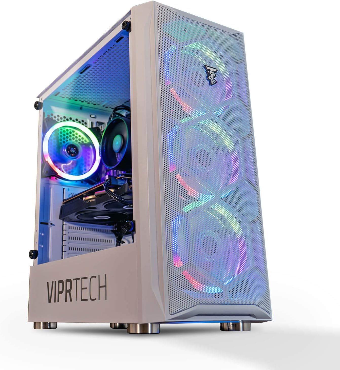 ViprTech Avalanche 2.0 Gaming PC – AMD Ryzen 7 (8c/16t 4.1Ghz Turbo), AMD RX 580 8GB, 32GB DDR4 3200, 1TB NVMe SSD, 700w PSU, VR-Ready, RGB, WiFi, Prebuilt Computer Desktop Tower White