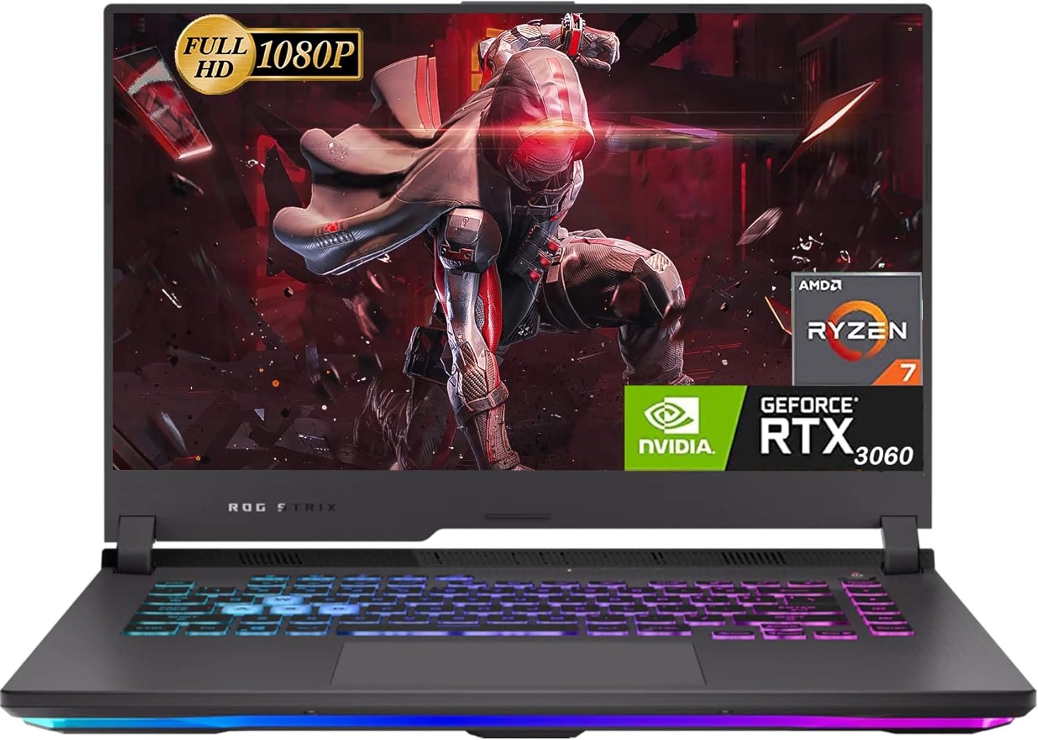 ASUS ROG Strix G15 Gaming Laptop 2023 Newest, 15.6″ IPS 144Hz Display, NVIDIA GeForce RTX 3060, AMD Ryzen 7 4800H (8-Core), 16GB RAM, 1TB SSD, Backlit Keyboard, Windows 11 Home, Bundle with Cefesfy