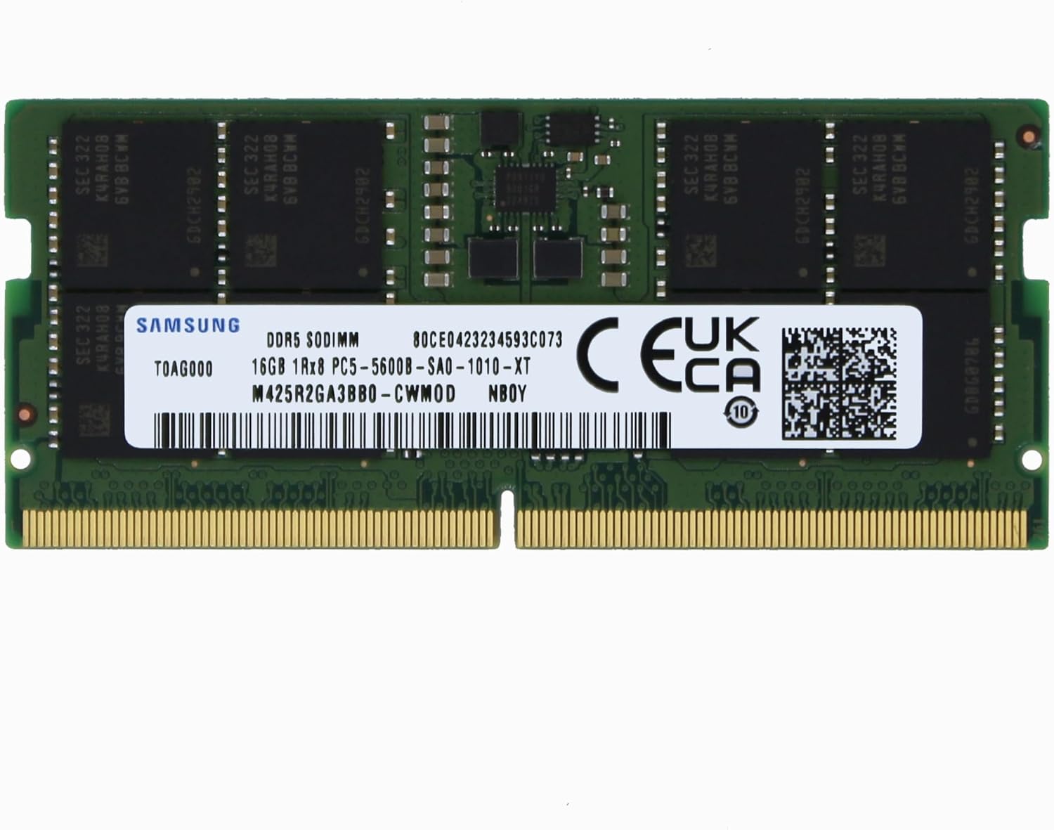 Samsung 16GB (1x16GB) DDR5 5600MHz PC5-44800 SODIMM 1Rx8 CL46 1.1v M425R2GA3BB0-CWM Notebook Laptop RAM Memory Module Upgrade Adamanta