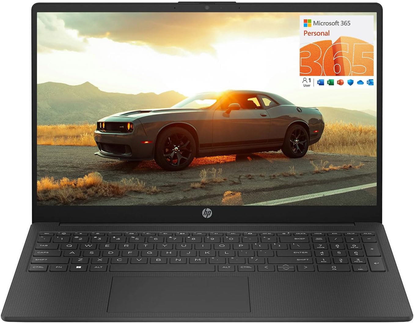 HP Newest 15.6 HD Laptop Computer, Intel Quad-Core Pentium N200 (Beat i5-8250U), 8GB RAM, 128GB SSD, WiFi, Webcam, Fast Charge, 1 Year Microsoft Office 365, Win 11, Black