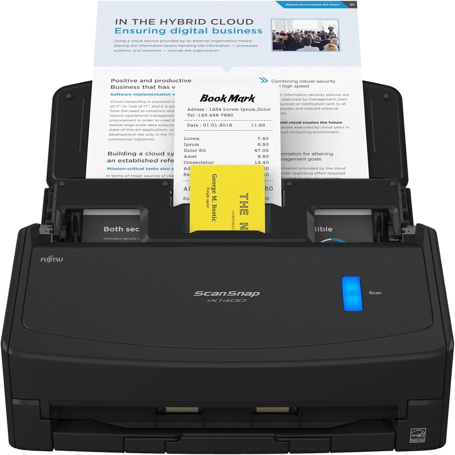 Fujitsu ScanSnap iX1400 Document Scanner Color 40ppm (Renewed)