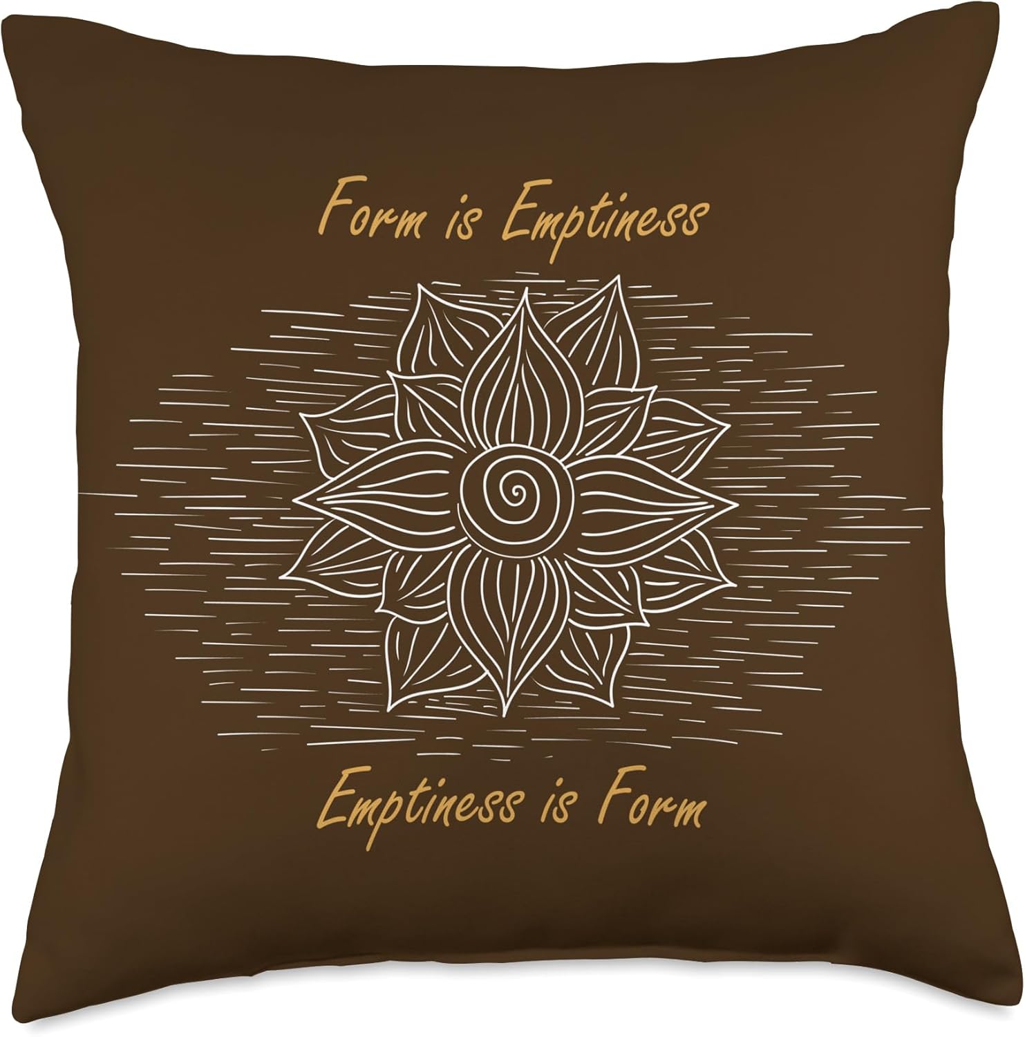 Heart Sutra Form is Emptiness Lotus Mahayana Buddhism Throw Pillow