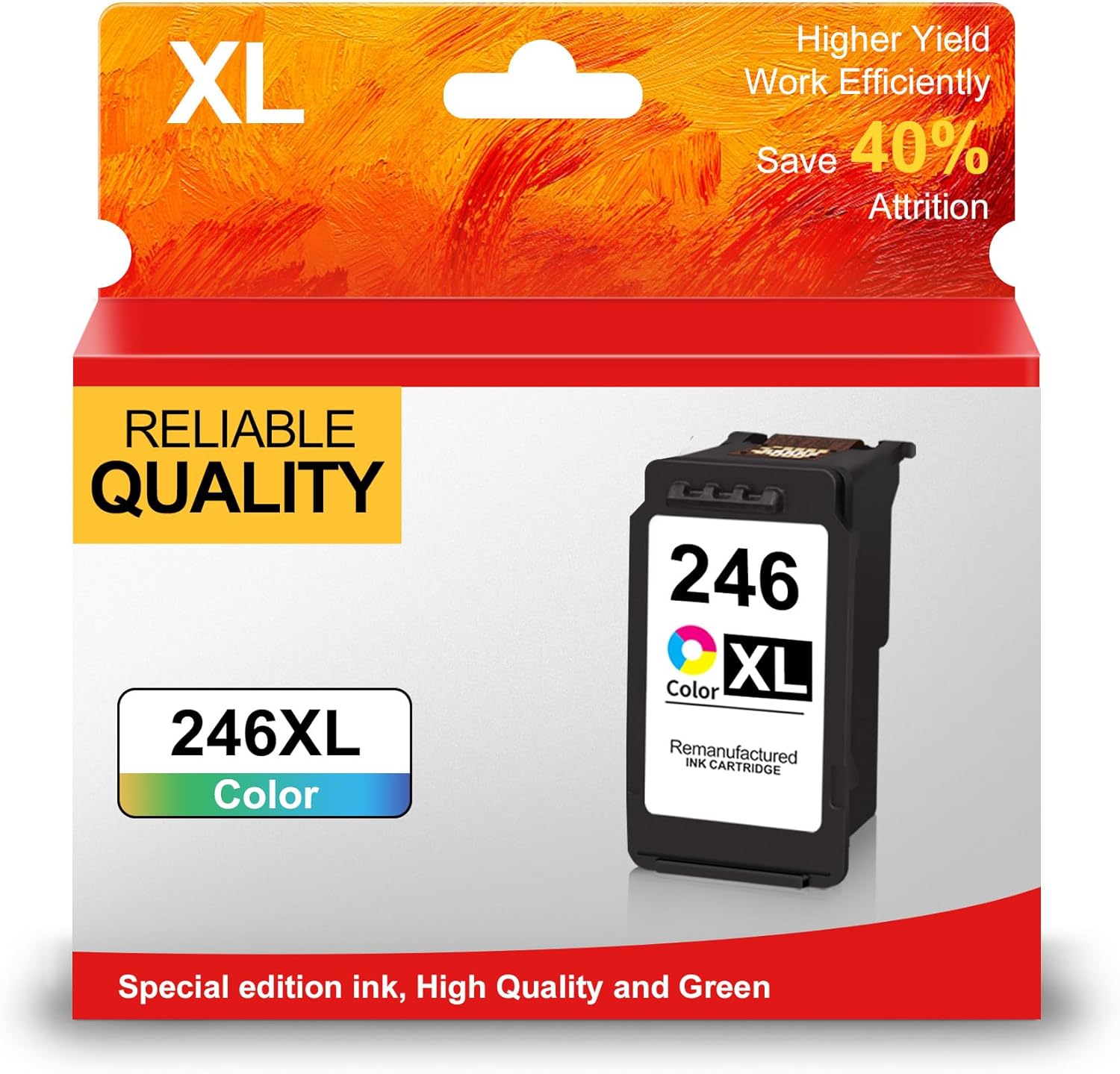 CL-246XL Color Ink Cartridges Replacement for Canon 246 XL CL-246XL High Yield Compatible to iP2820, MG2420, MG2924, MG2920, MG3020, MG2525, TS3120, TS202, TR4520（1 Color）